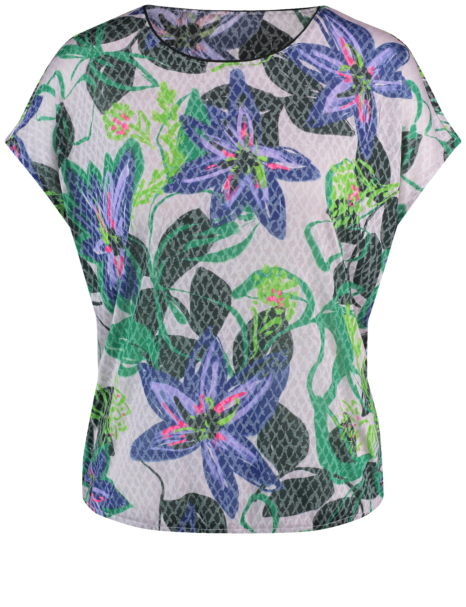 Floral gemustertes Shirt mit Ausbrenner-Qualität