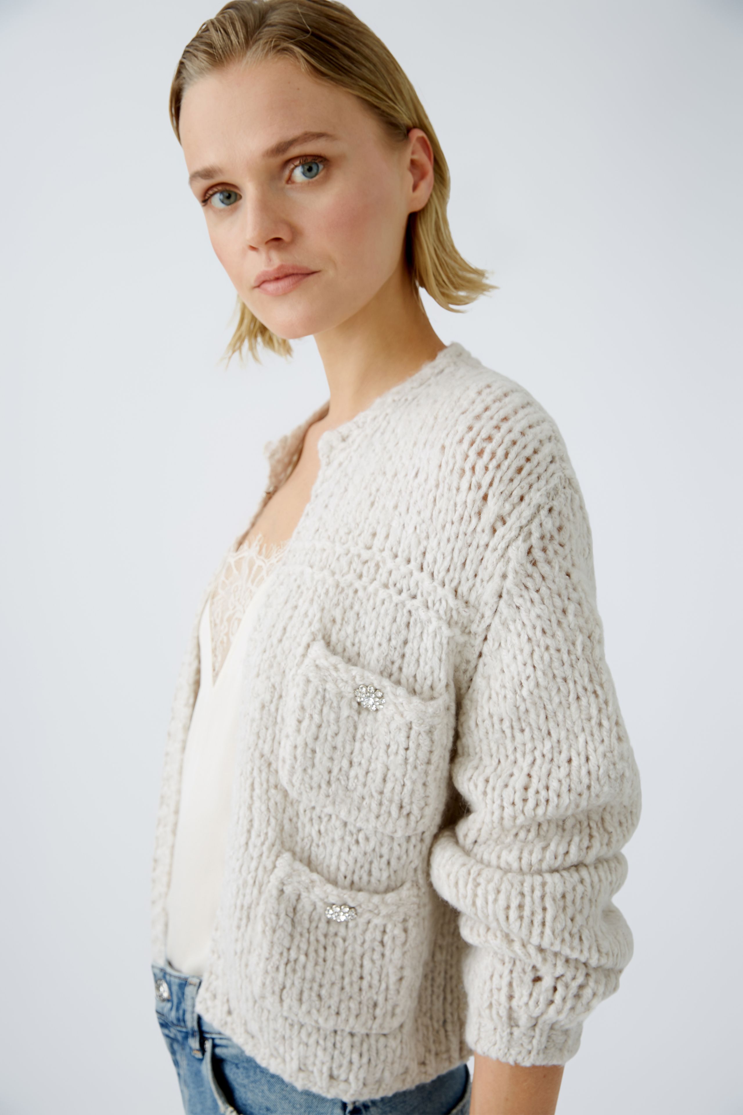 Strickjacke mit Wolle und Mohair