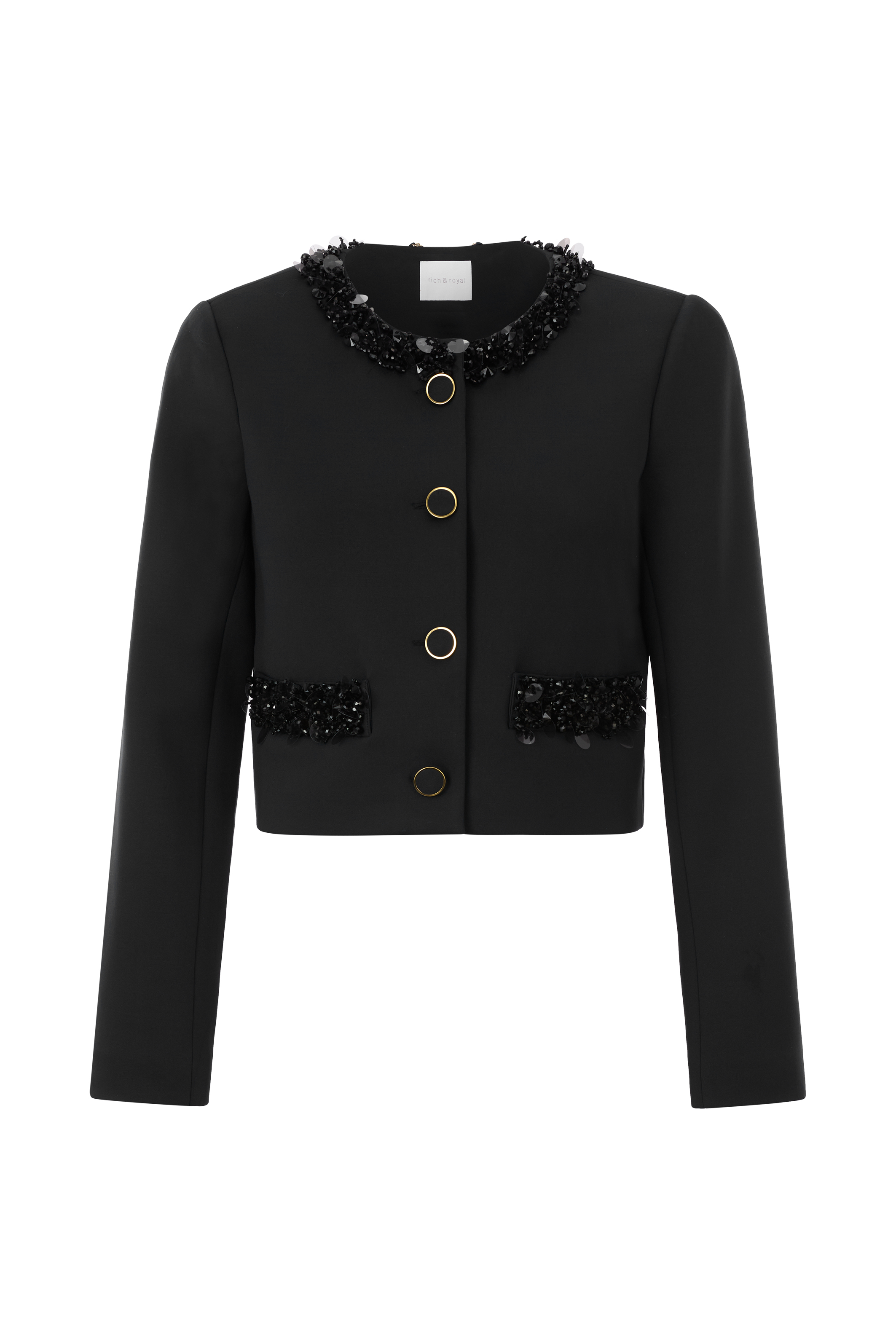 Cropped scuba sequin jacket