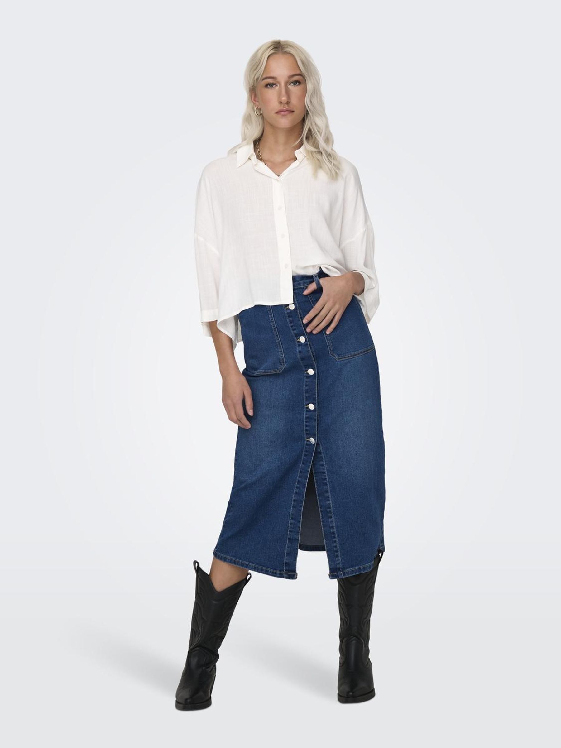 ONLASTRID LIFE 2/4 CROP SHIRT WVN NOOS