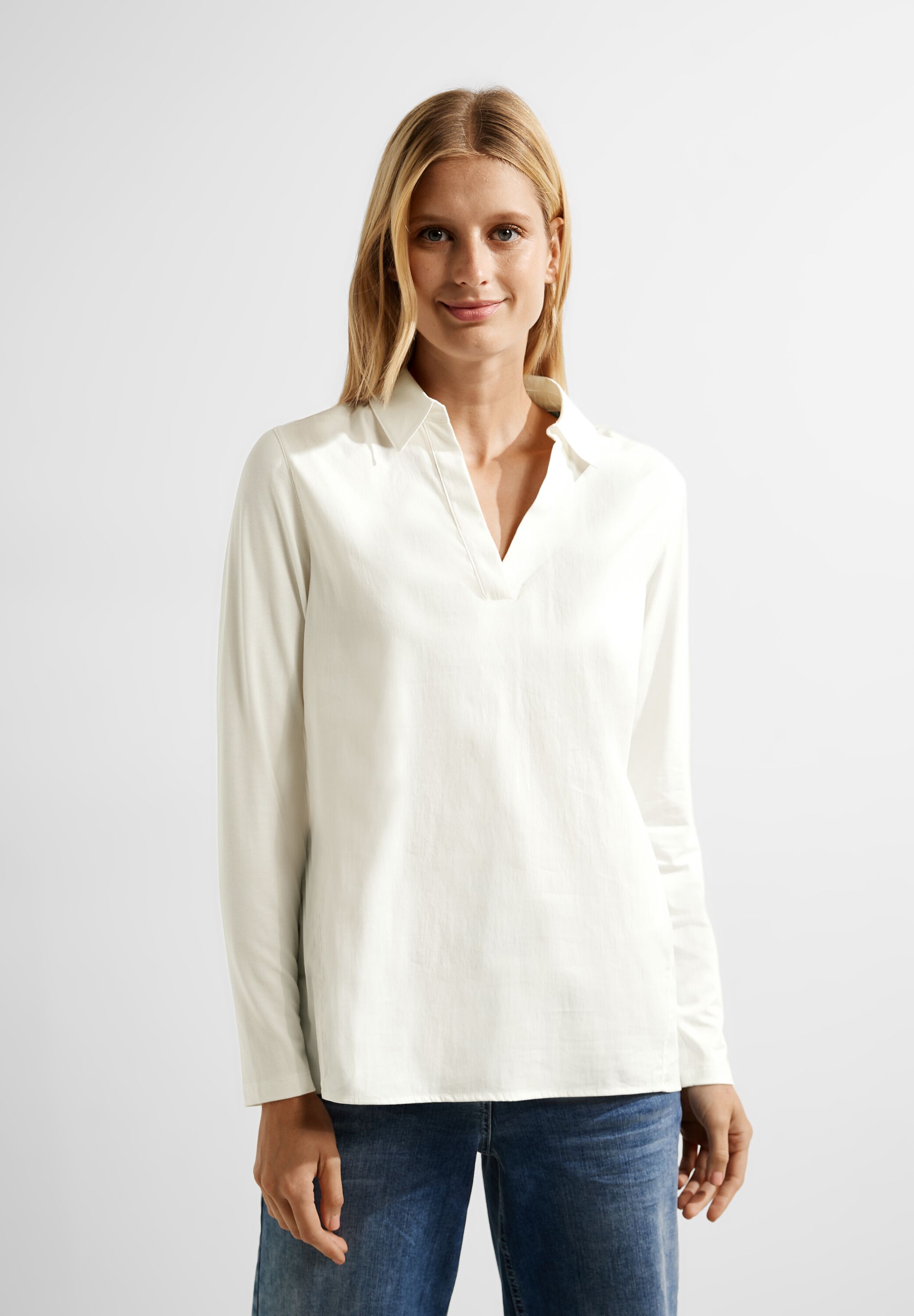 Splitneckbluse mit Kragen