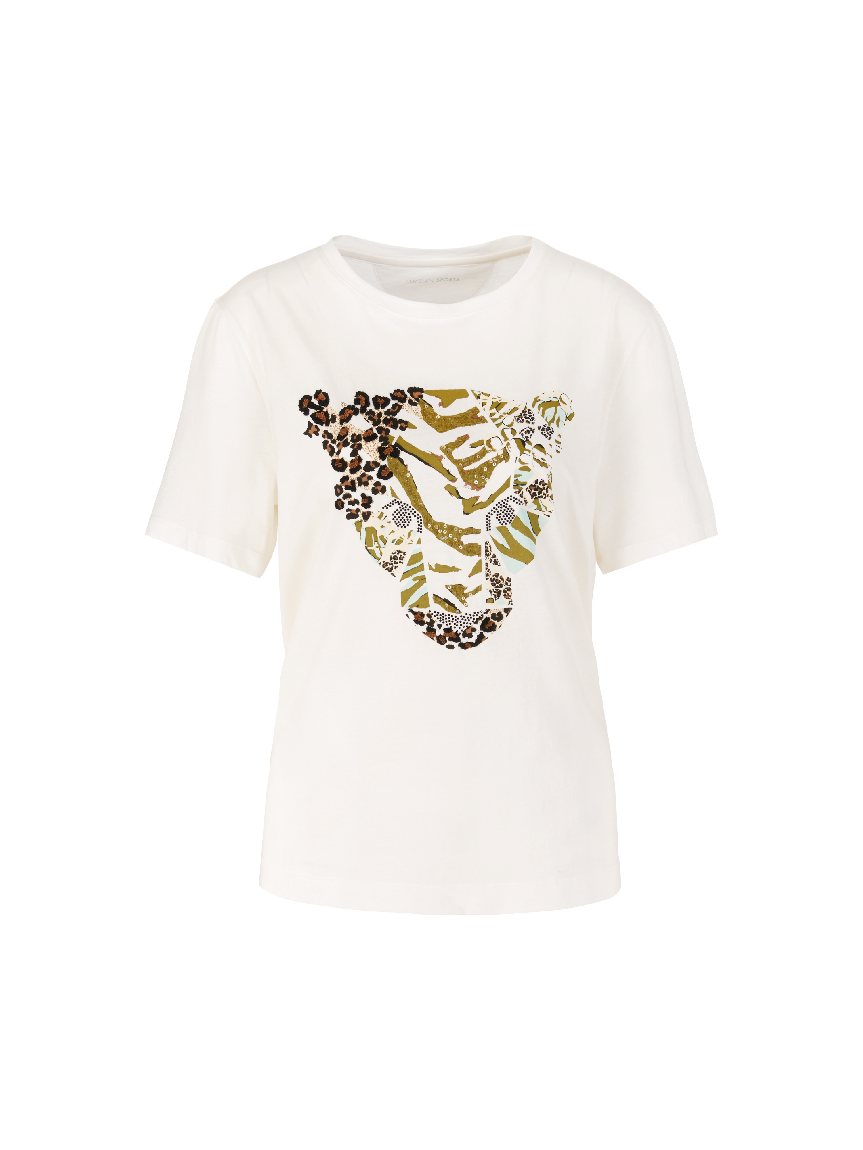 Weißes T-Shirt mit Leo-Head-Motiv