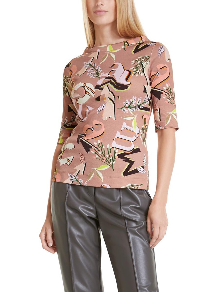 Baumwoll-Shirt mit Letterprint