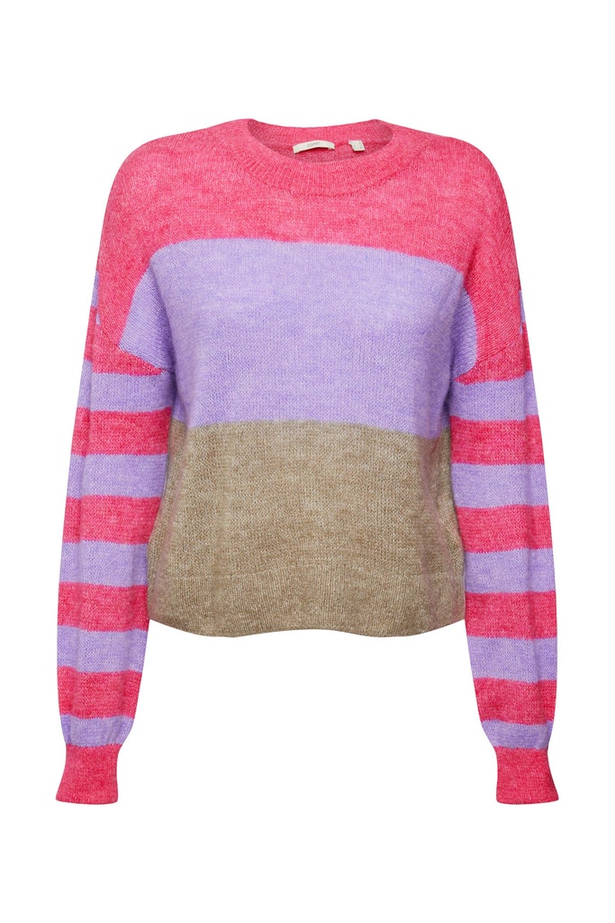 Gestreifter Pullover mit Woll-Blend