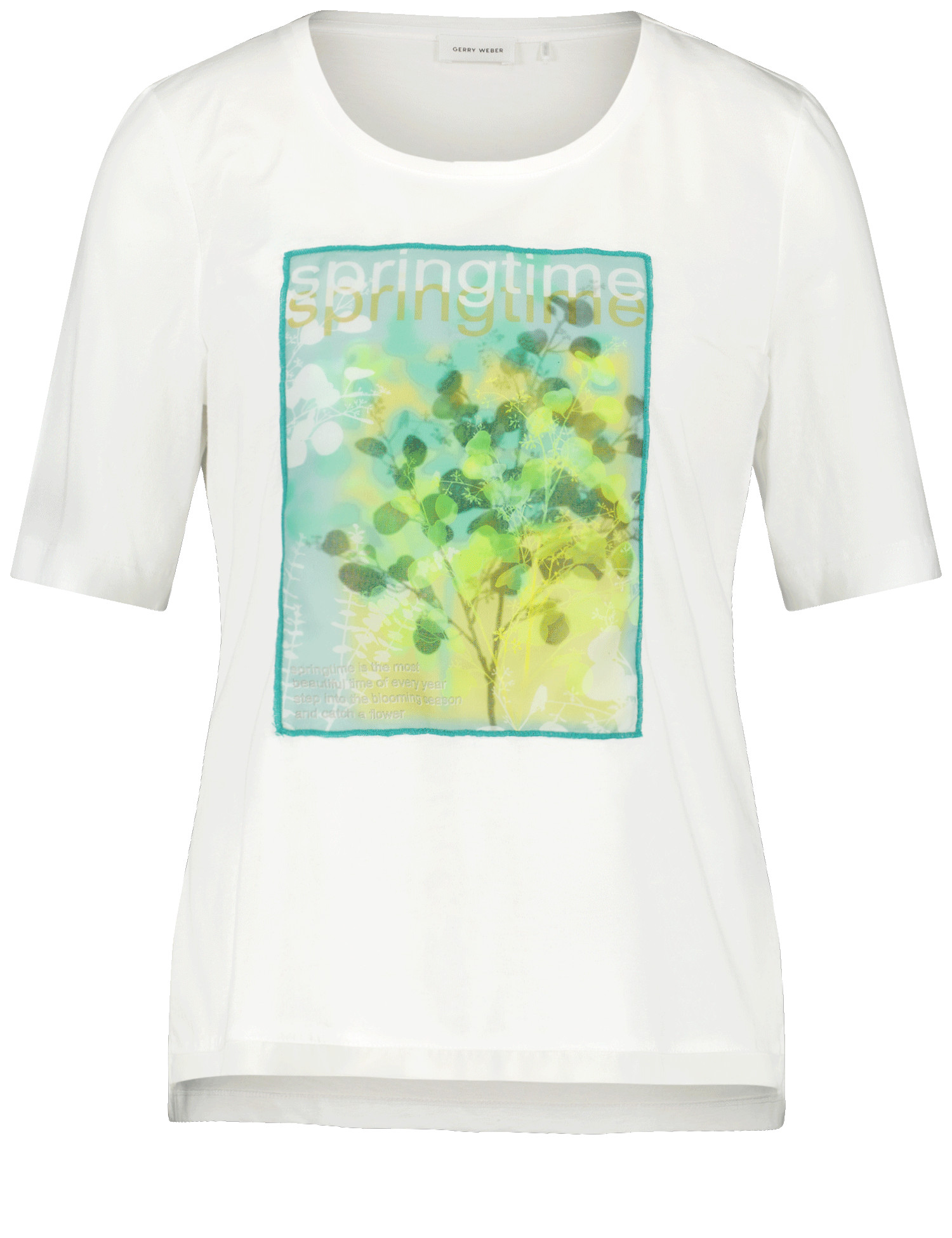 Halbarmshirt mit Frontprint aus Chiffon