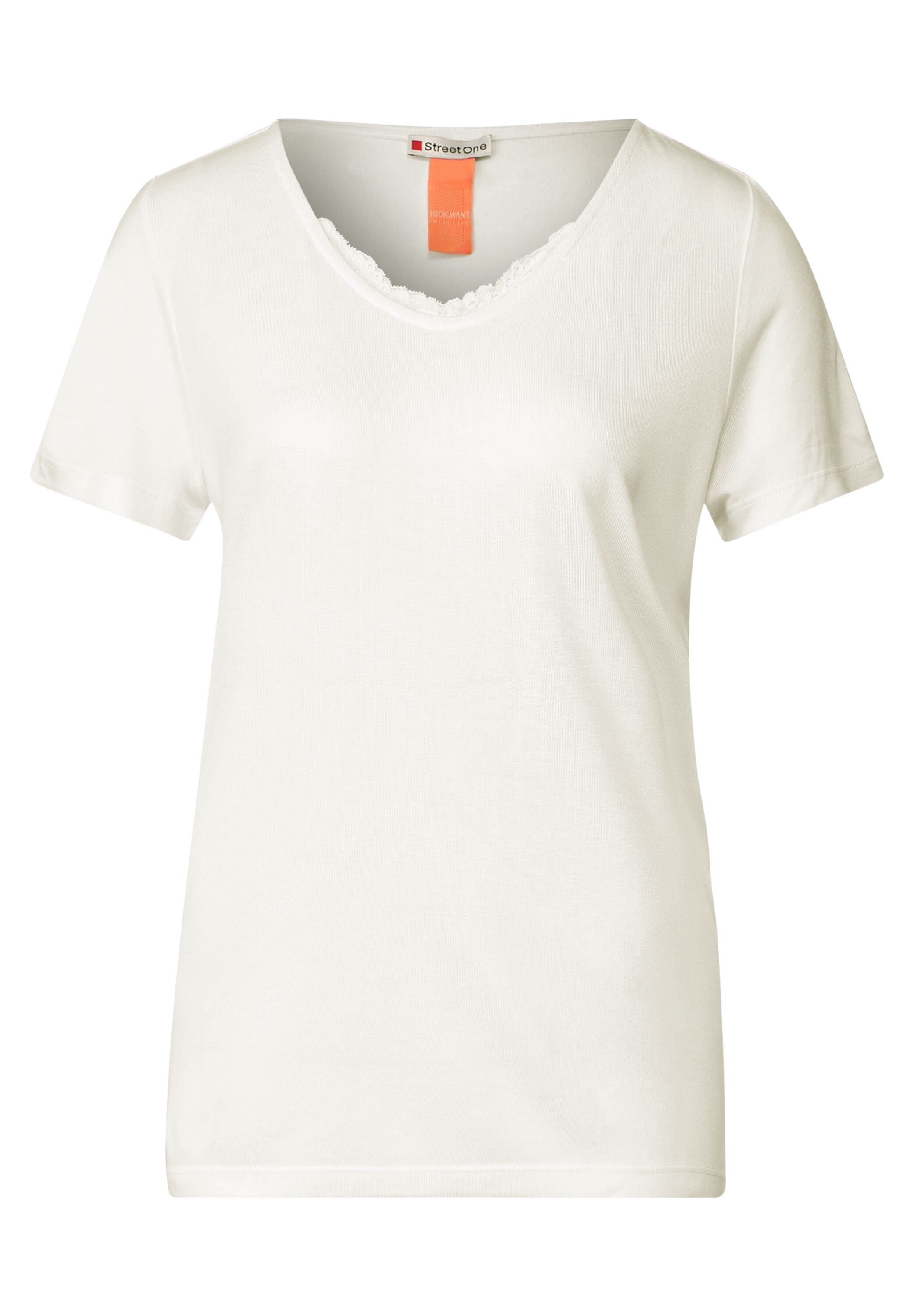 V-Neck Shirt mit Spitze