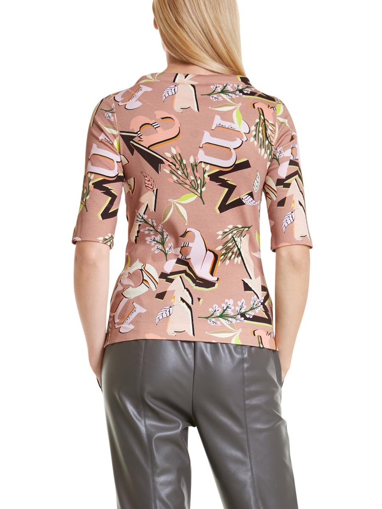 Baumwoll-Shirt mit Letterprint