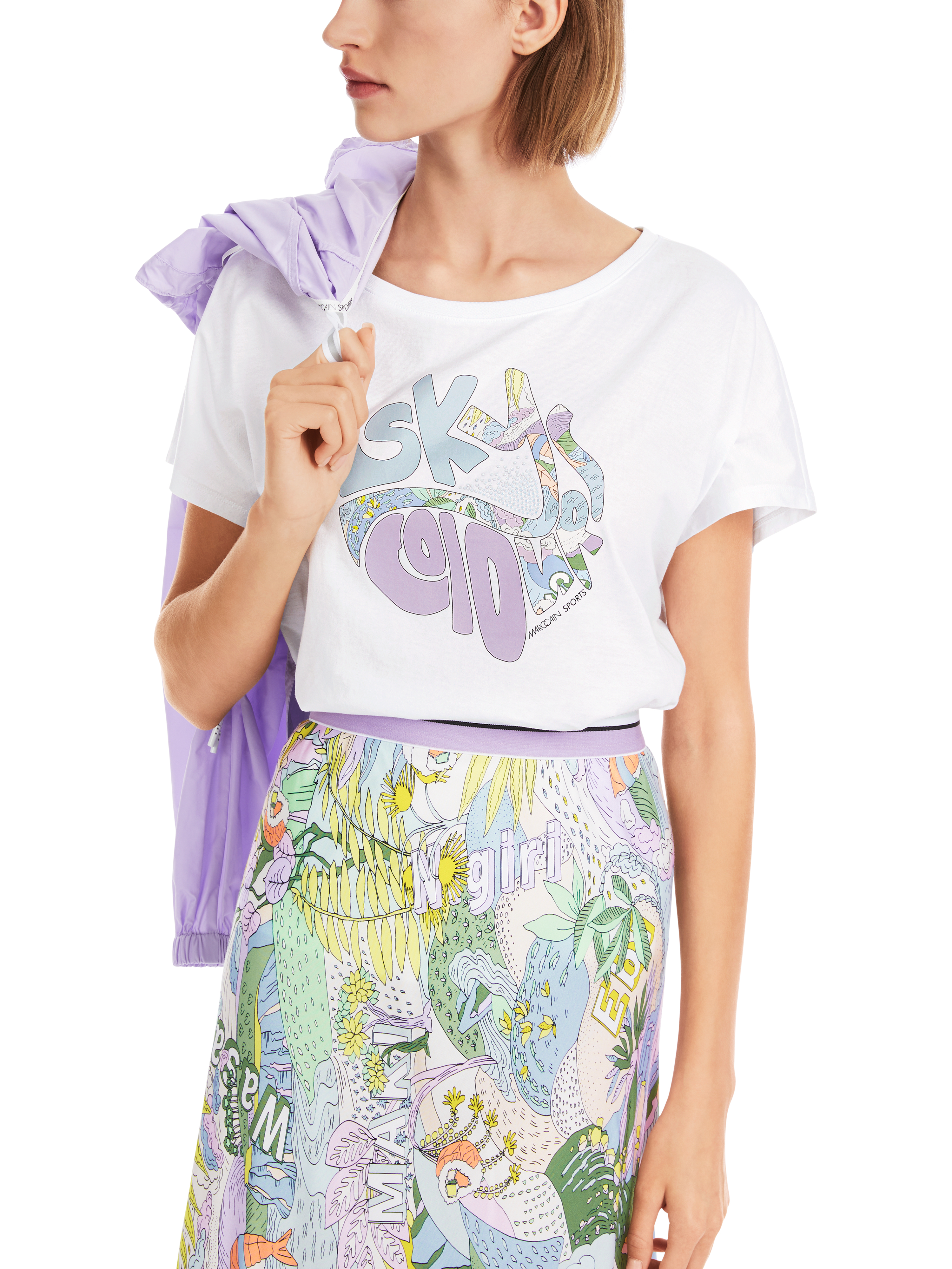"Rethink Together" T-Shirt mit Strass