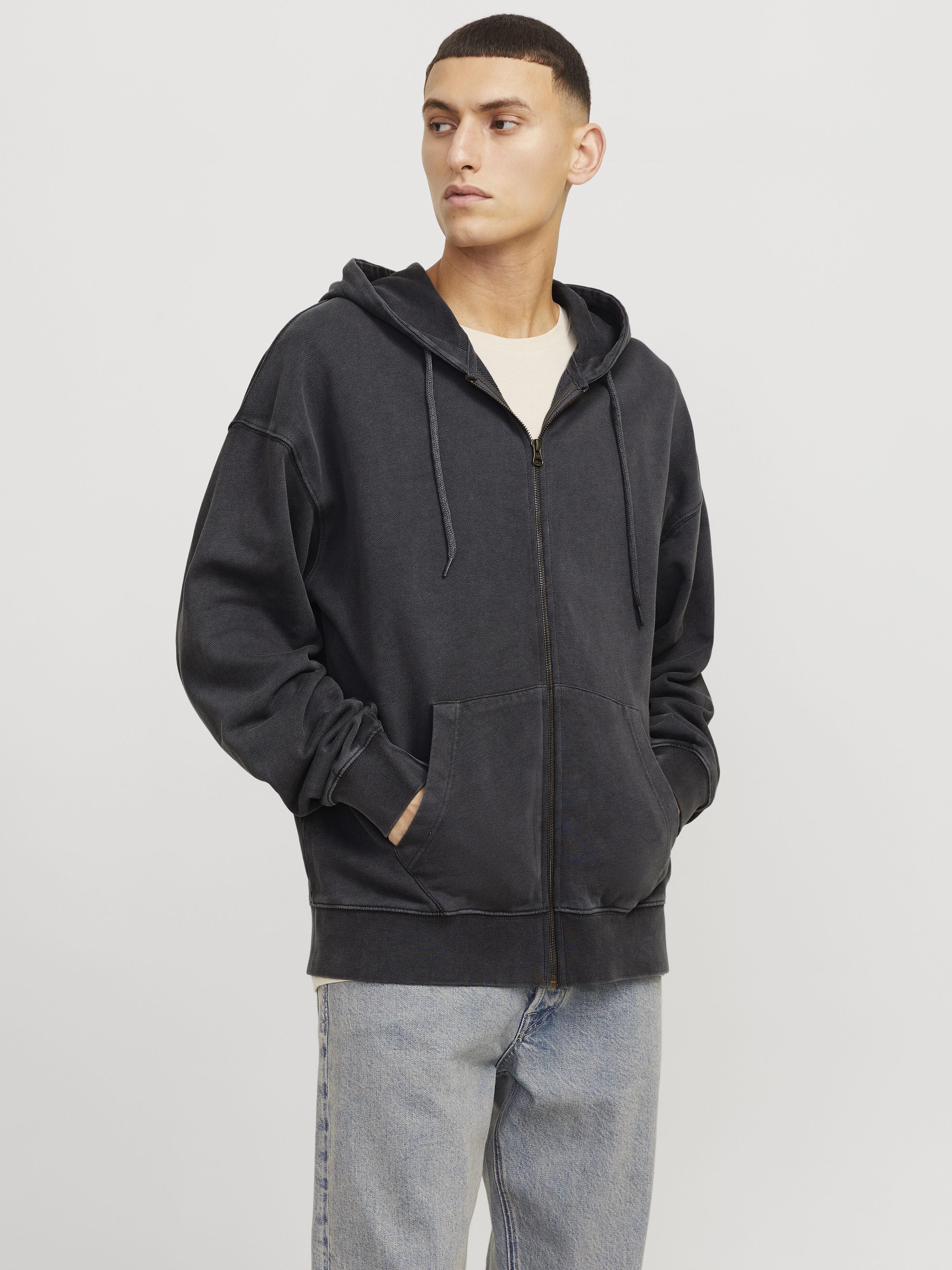 JJECHARGE FADED SWEAT ZIP HOOD NOOS