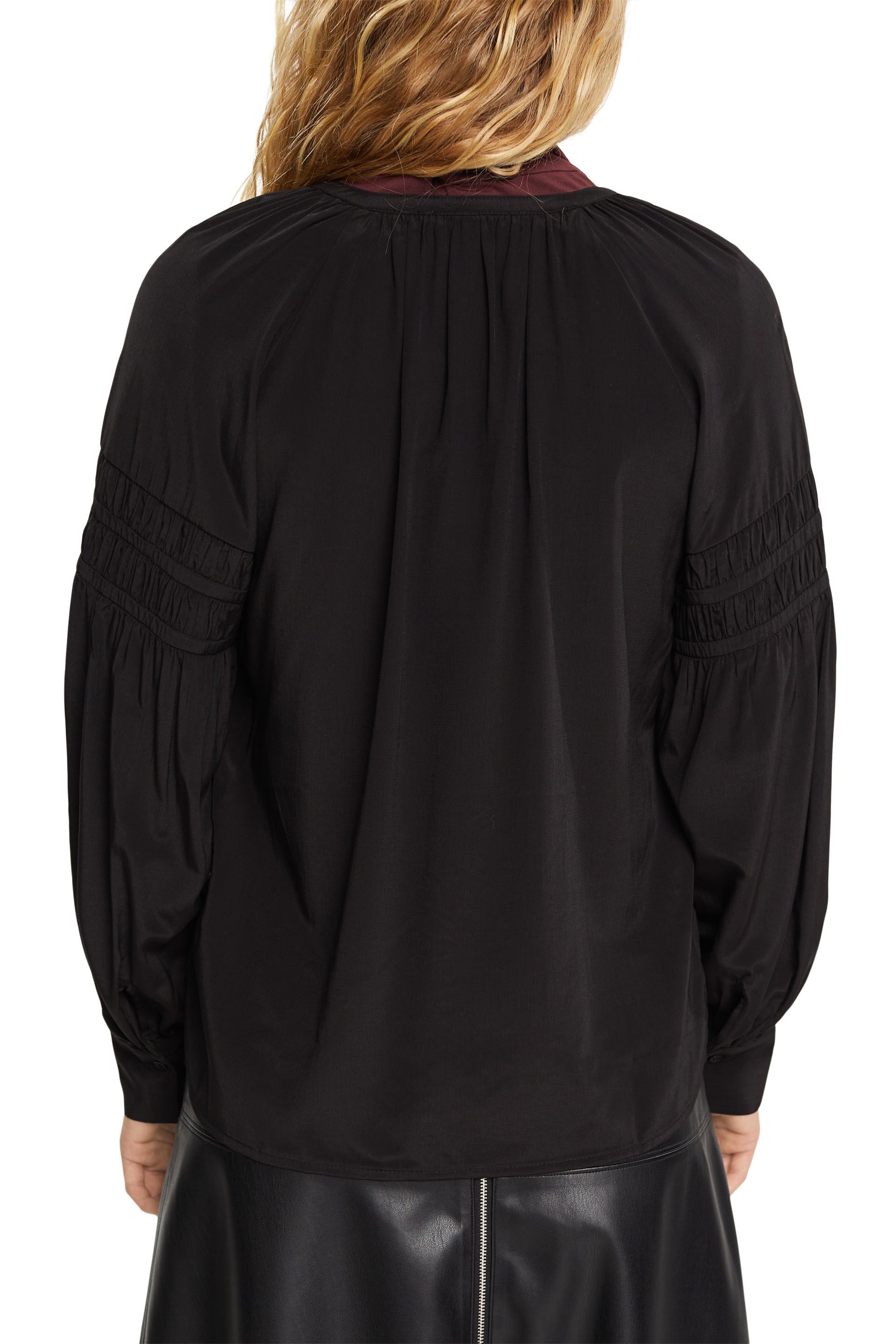 Bluse mit Smok-Details, LENZING™ ECOVERO™