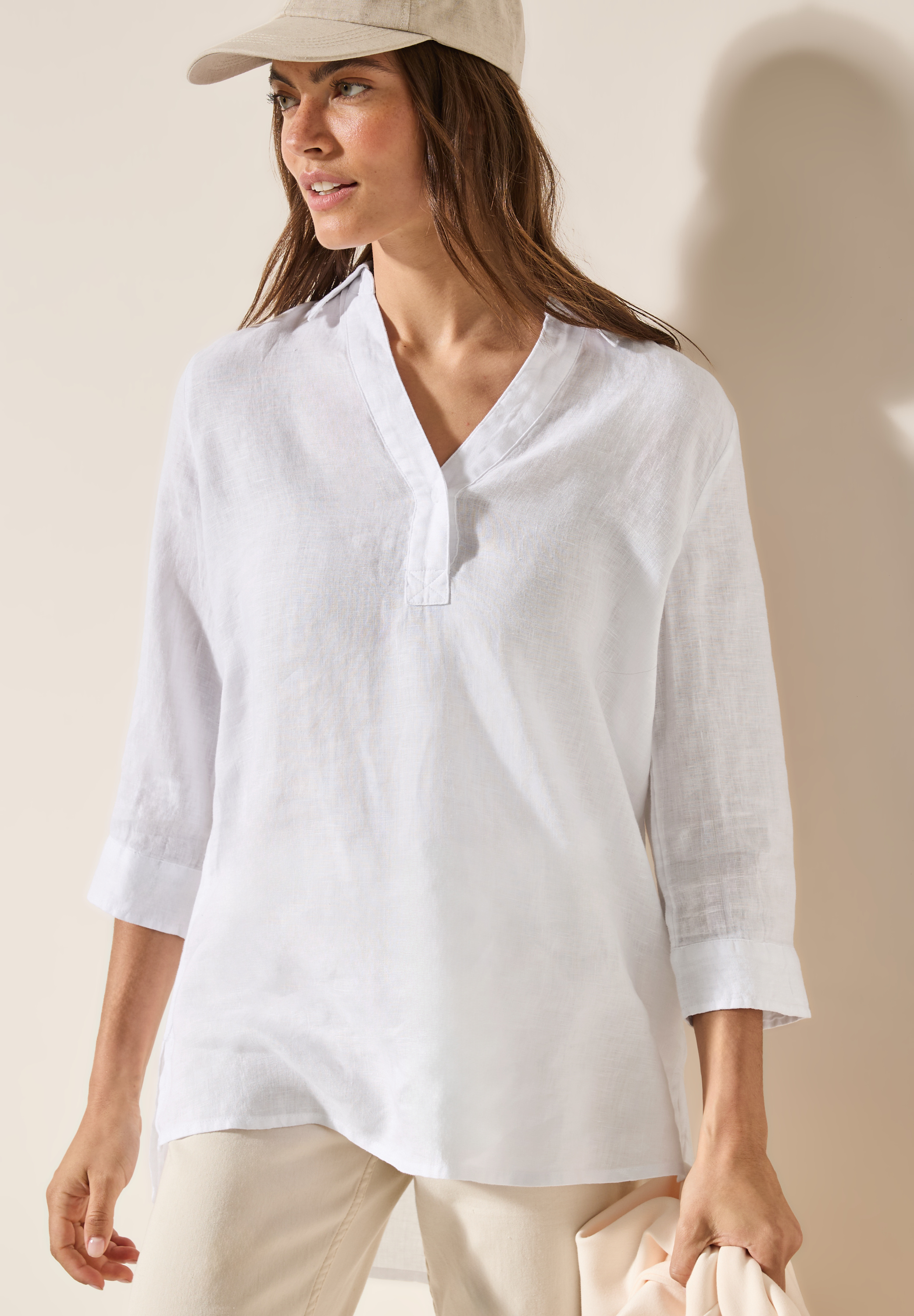 Leinen-Longbluse