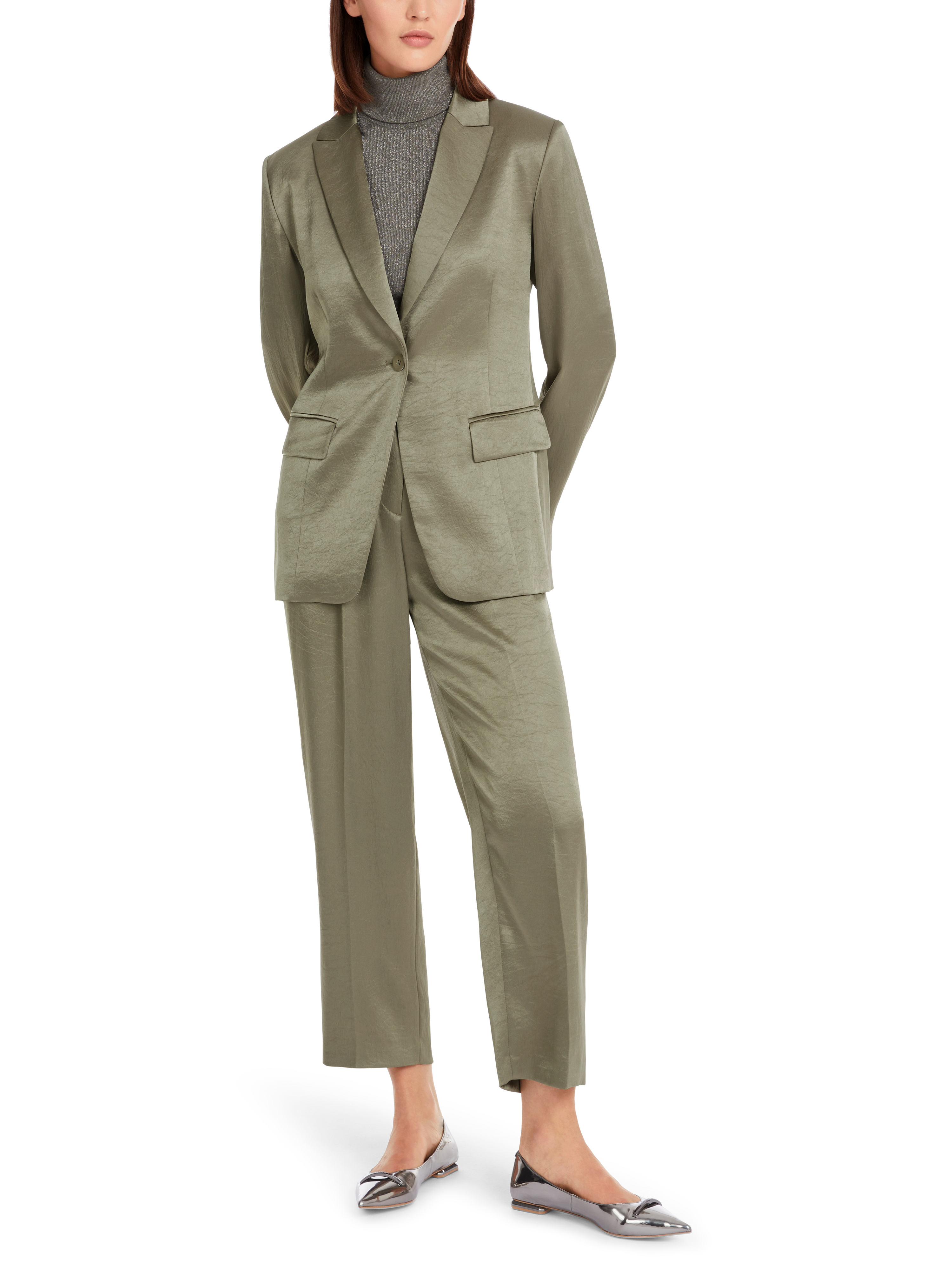 Blazer aus gehämmertem Satin