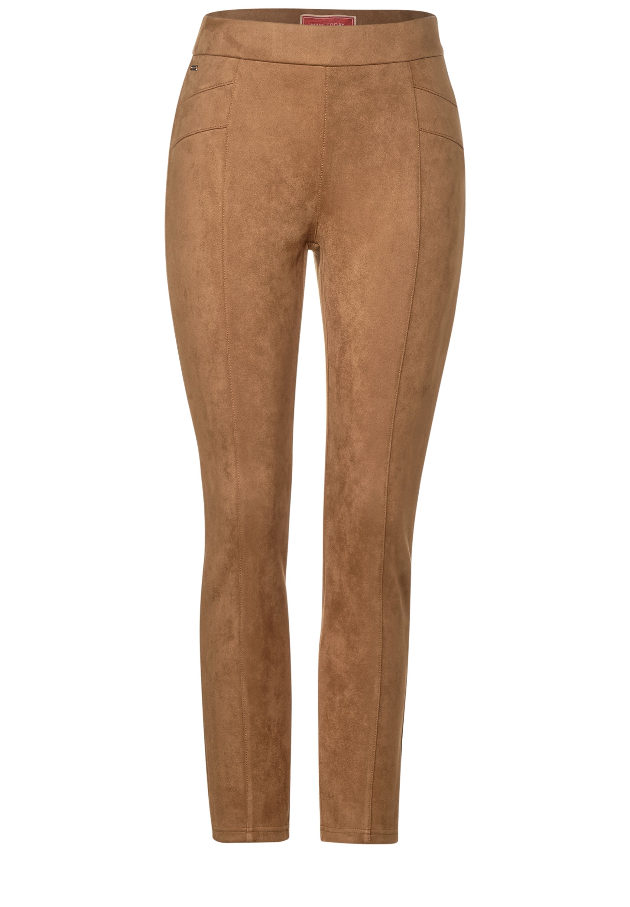 Velours-Hose mit High Waist