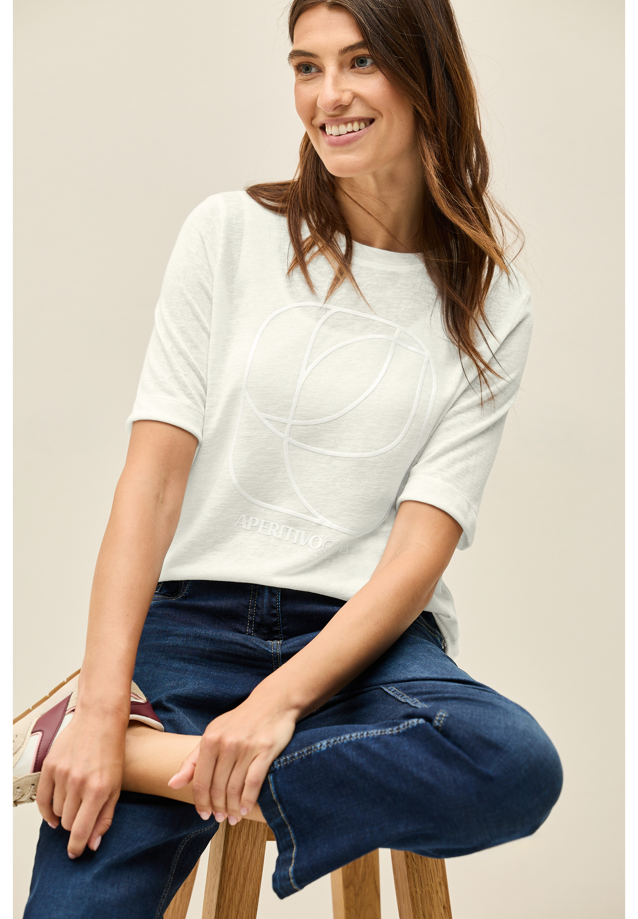 Shirt mit tonalem Print