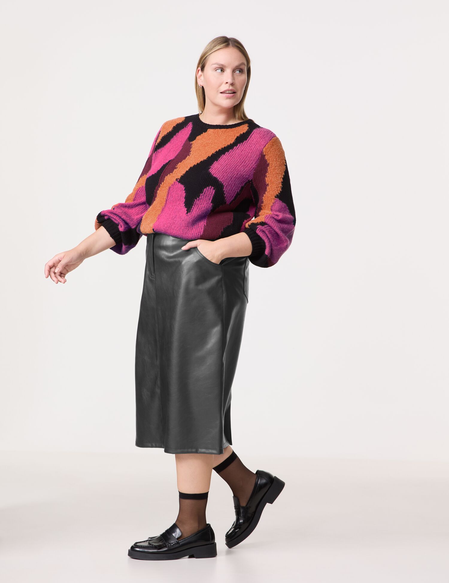 Midirock in Leder-Optik