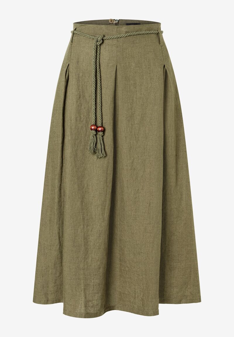 Leinenrock mit Kordel  tundra olive  Sommer-Kollektion