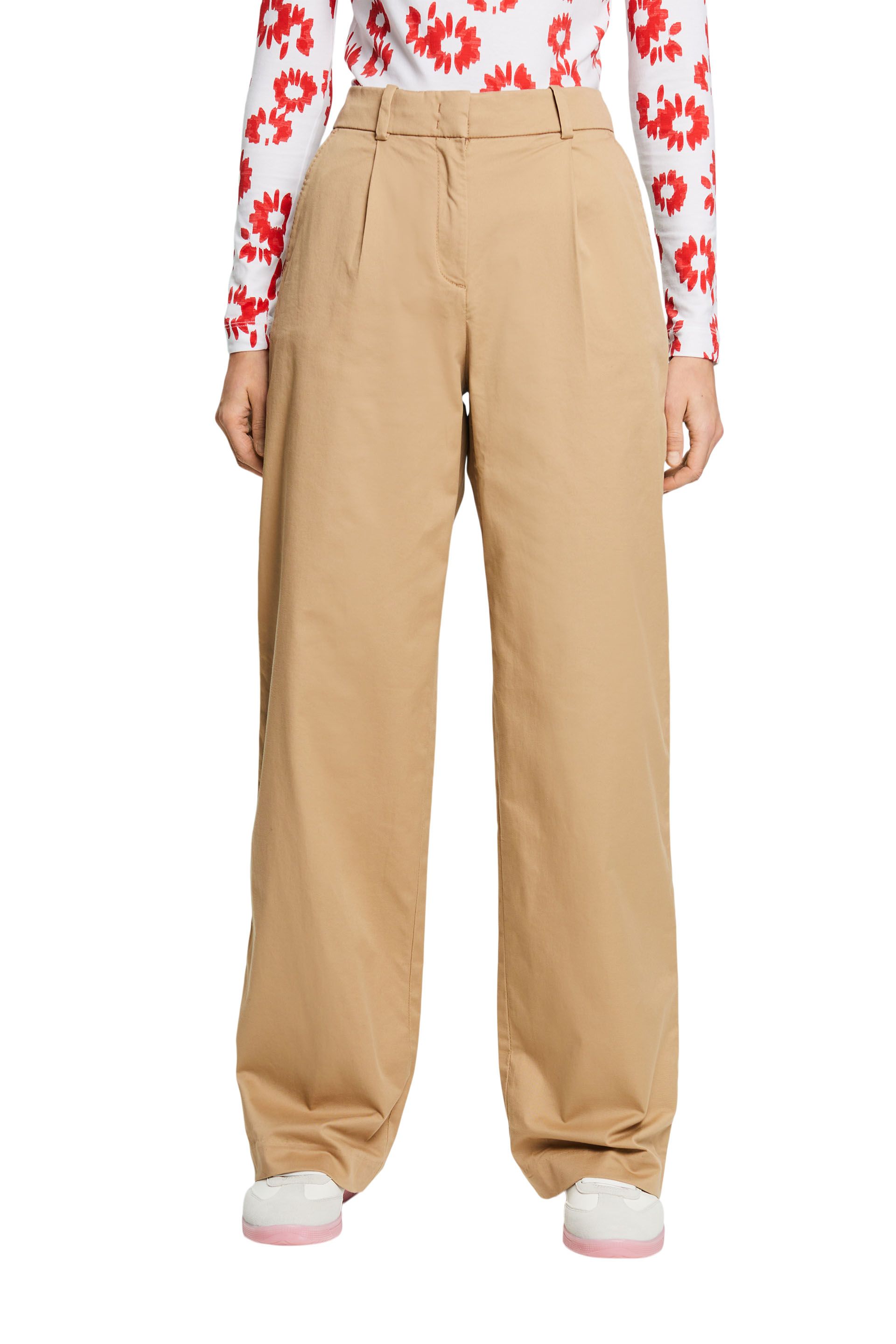 Chinohose mit weitem Bein