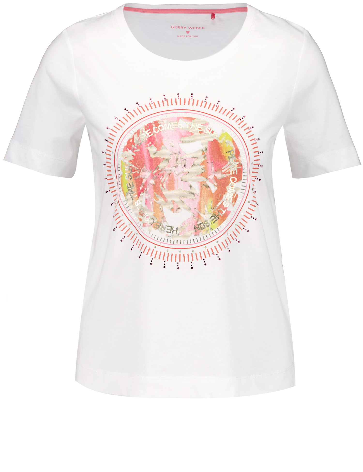T-Shirt aus Baumwolle mit Frontprint und Wording
