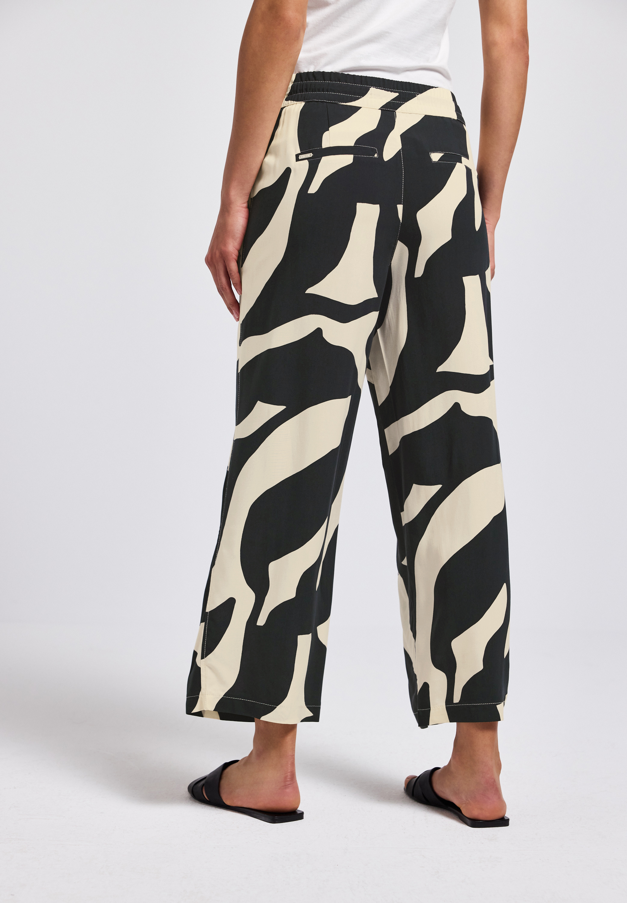 Gemusterte Wide Leg Hose