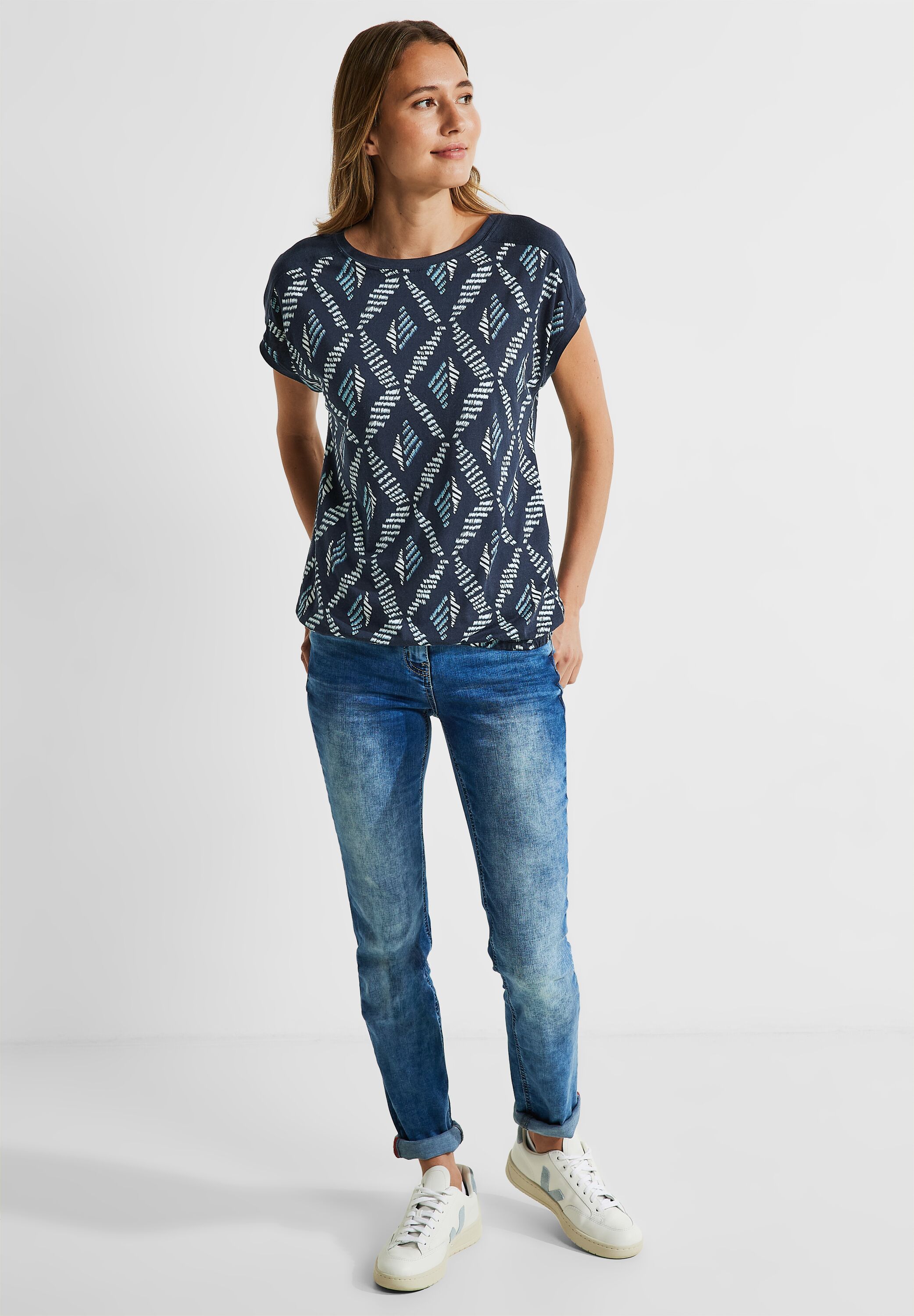T-Shirt mit Rhombus Print
