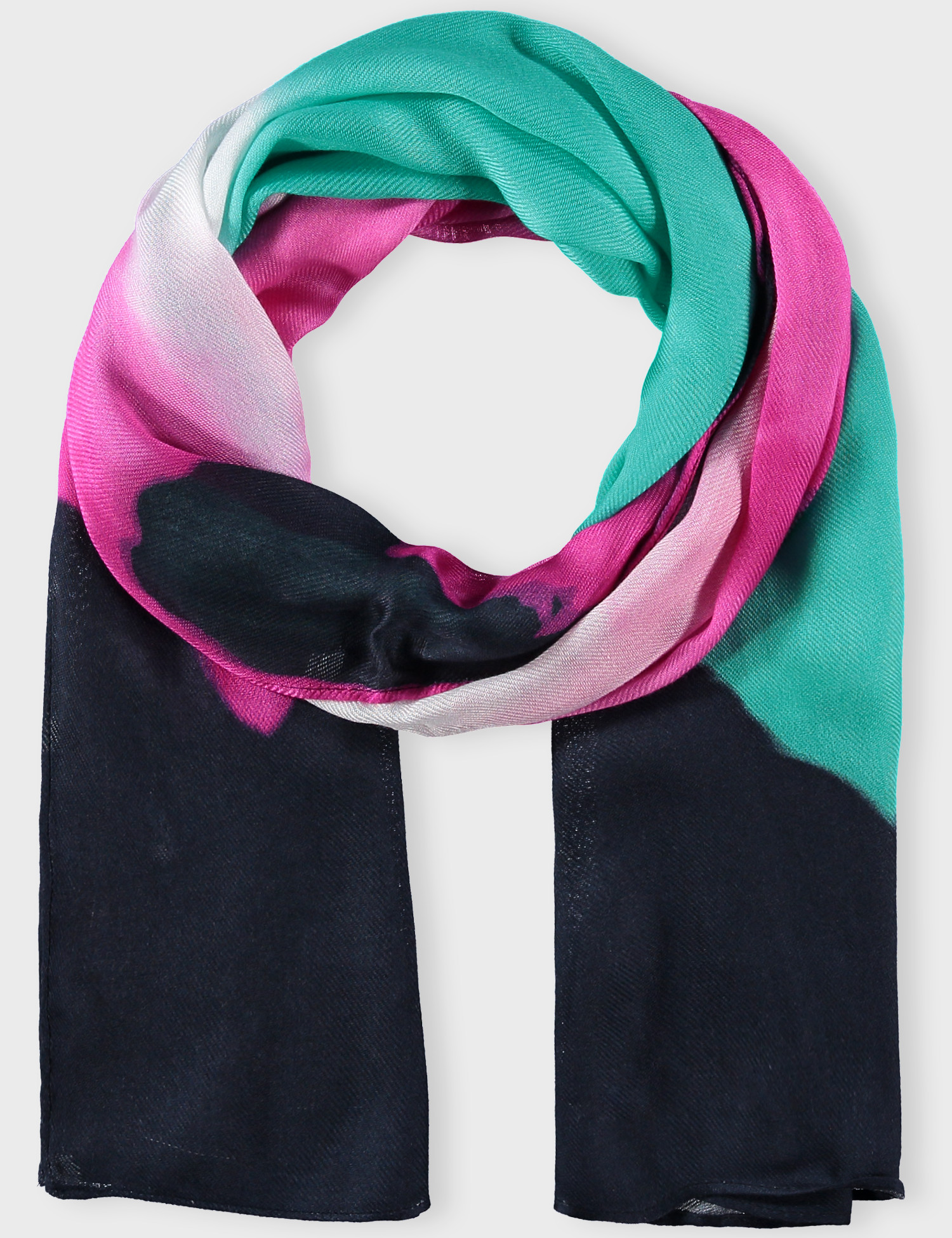 Weicher Schal mit Aquarell-Print
