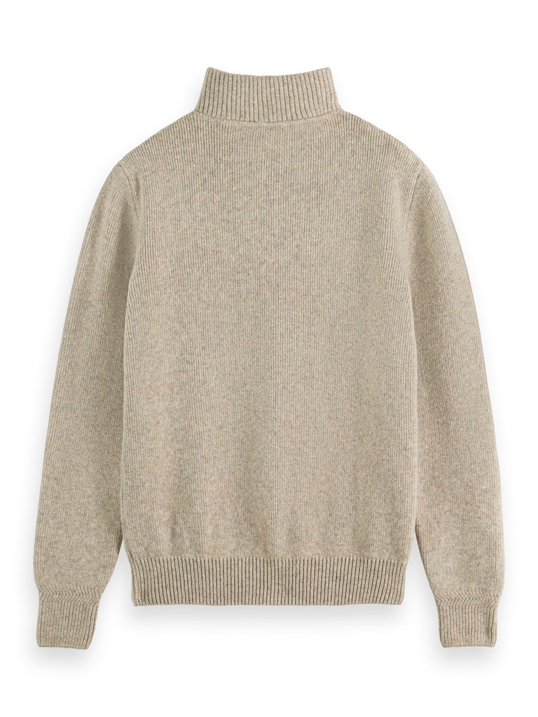 Wool-blend half-zip pullover