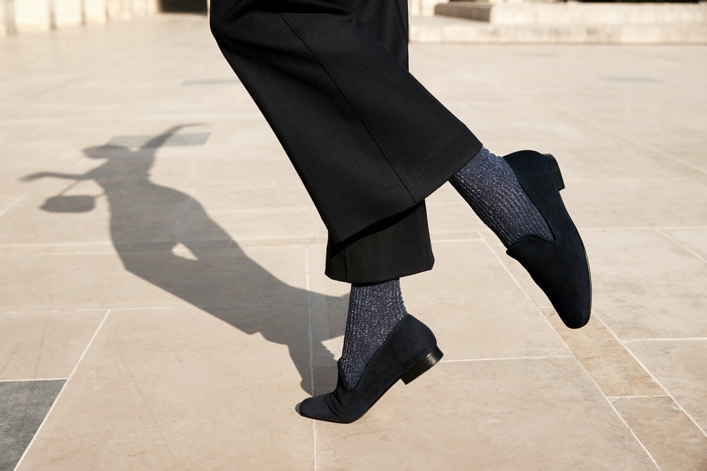 Socken Shiny Rib