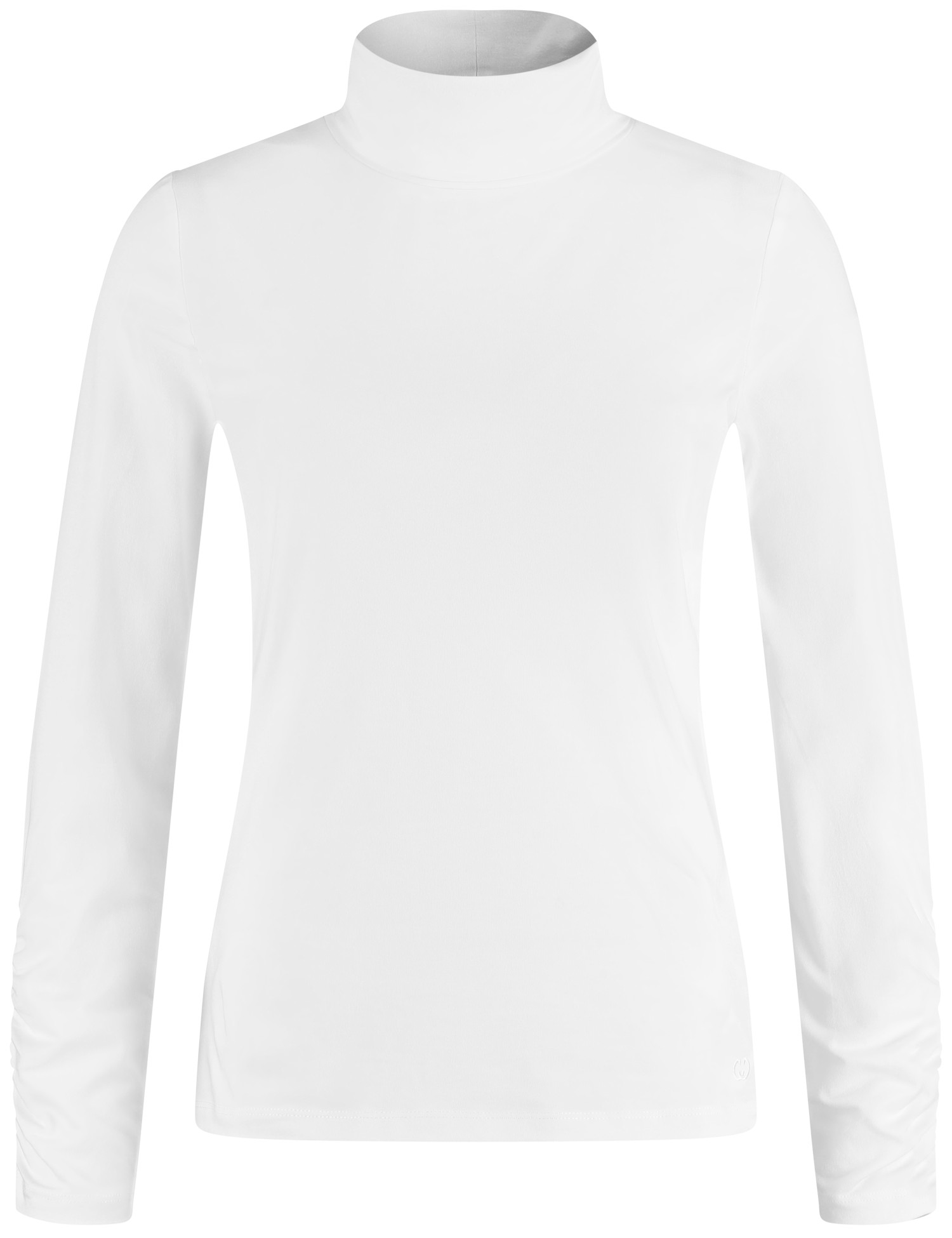 Langarmshirt mit Rollkragen und Raffung am Ärmel