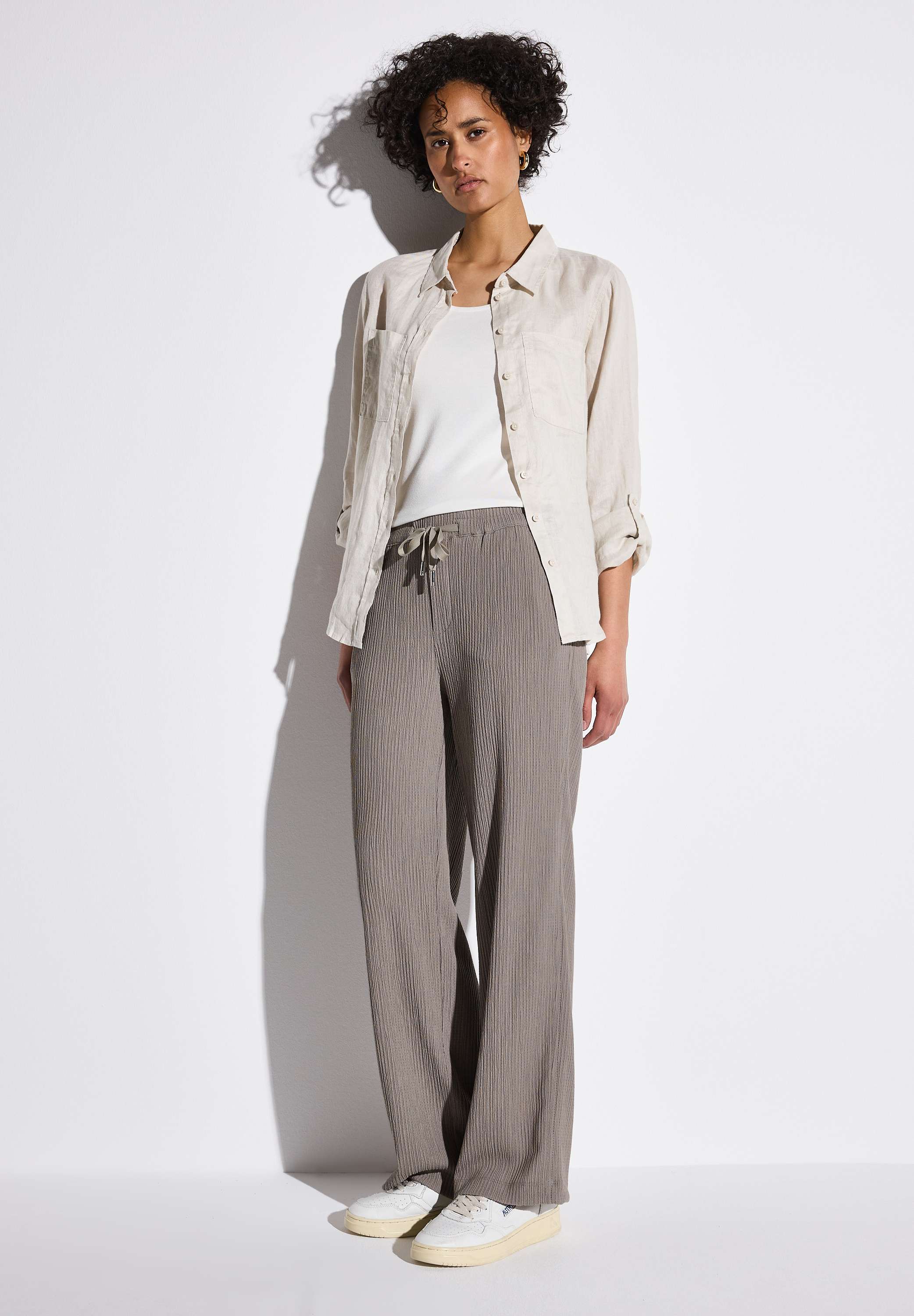 Wide Leg Hose mit Struktur