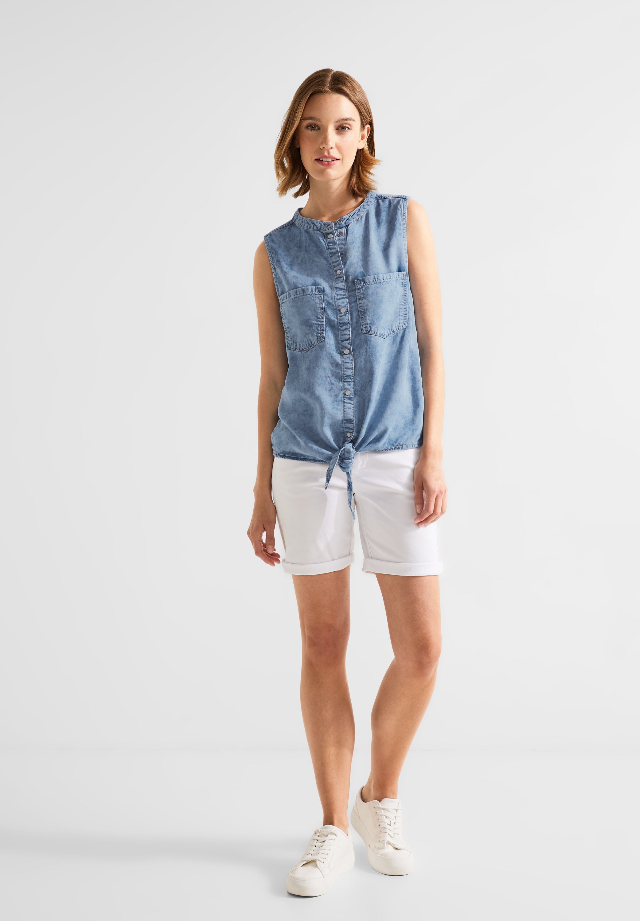 Blaue Jeansbluse