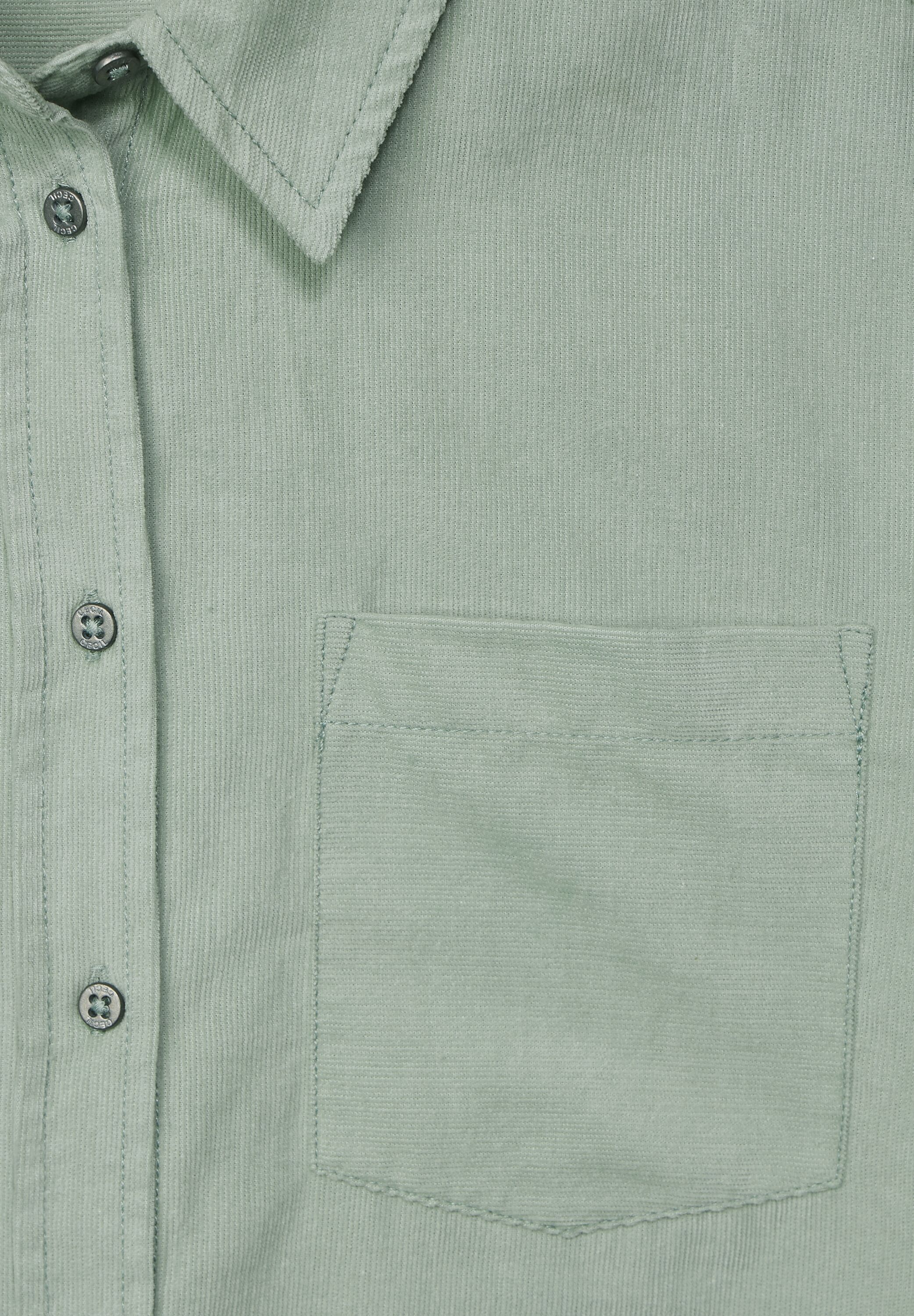 Cordbluse mit Hemdkragen