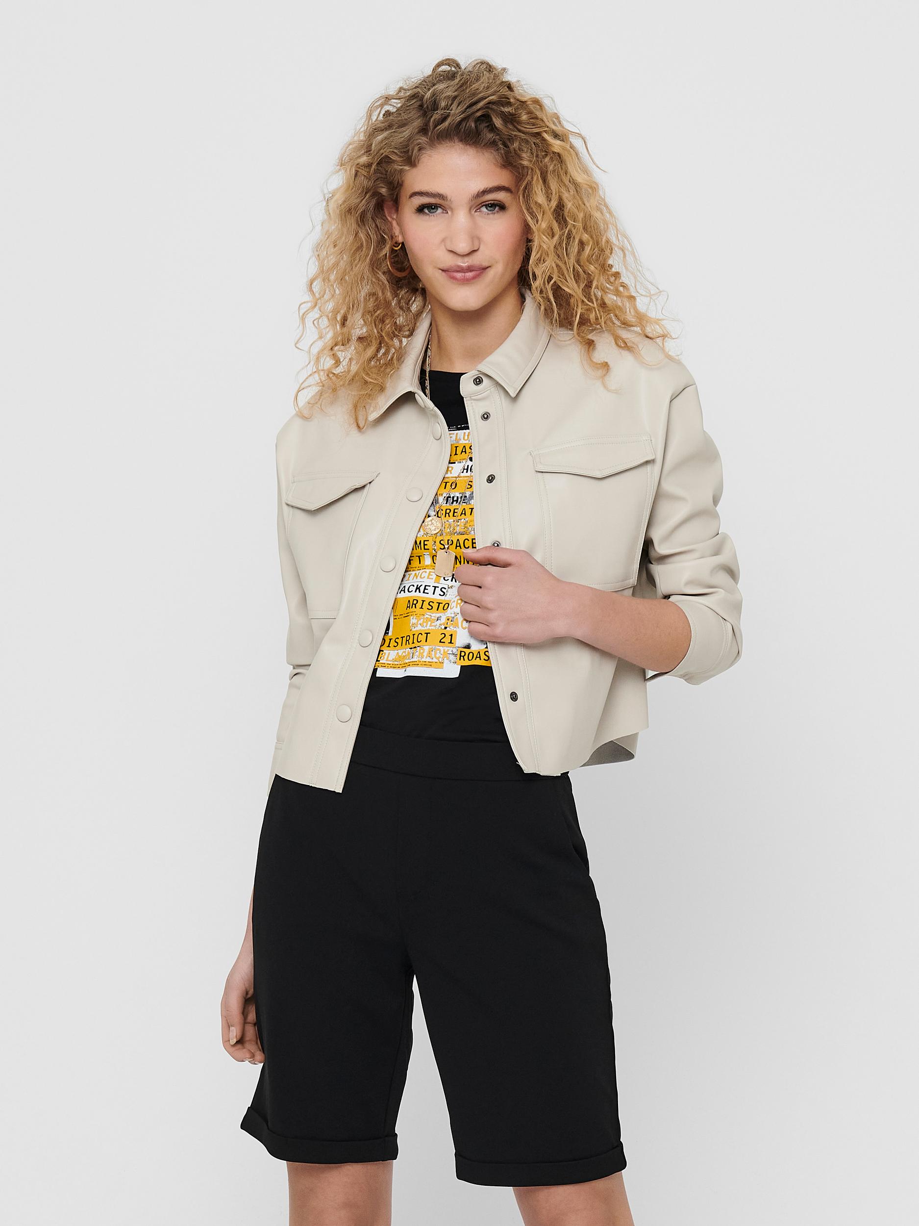 ONLMARINA L/S FAUX LEATHER JACKET PNT