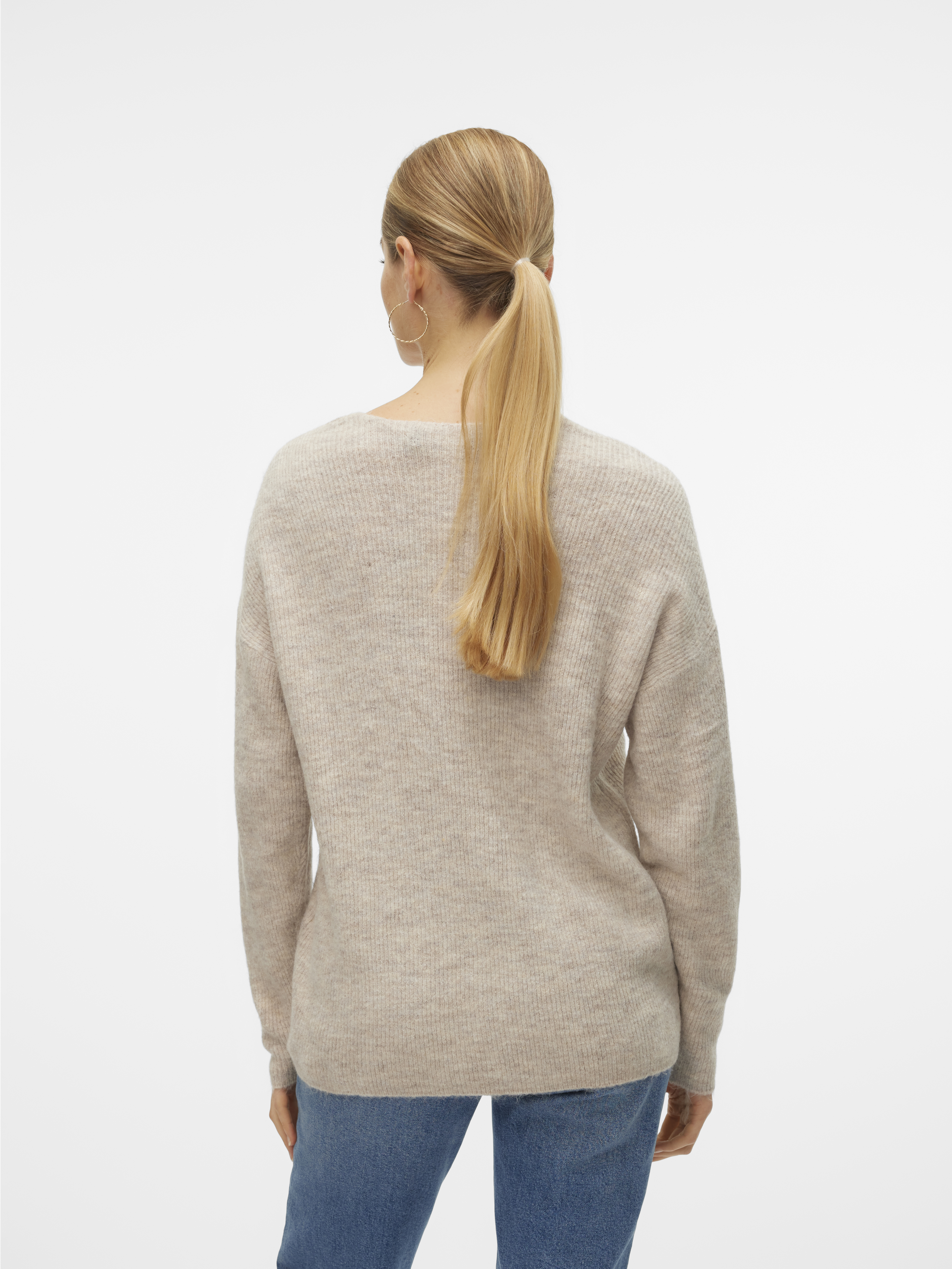 VMCREWLEFILE LS V-NECK BLOUSE NOOS