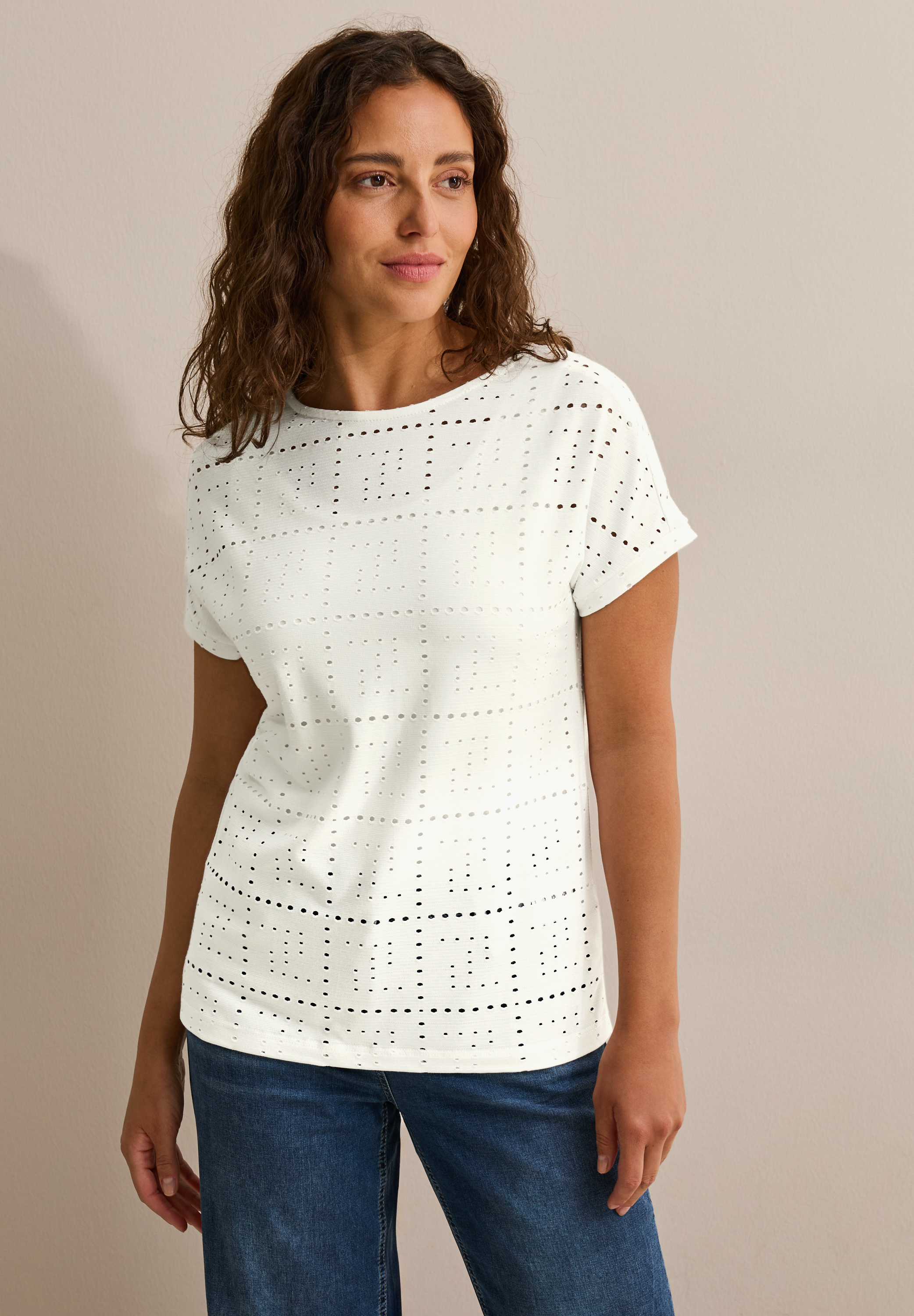 T-Shirt mit Lochmuster