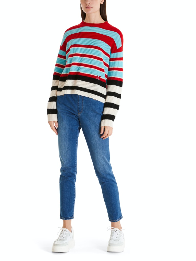 Ringelpullover aus Wollmix