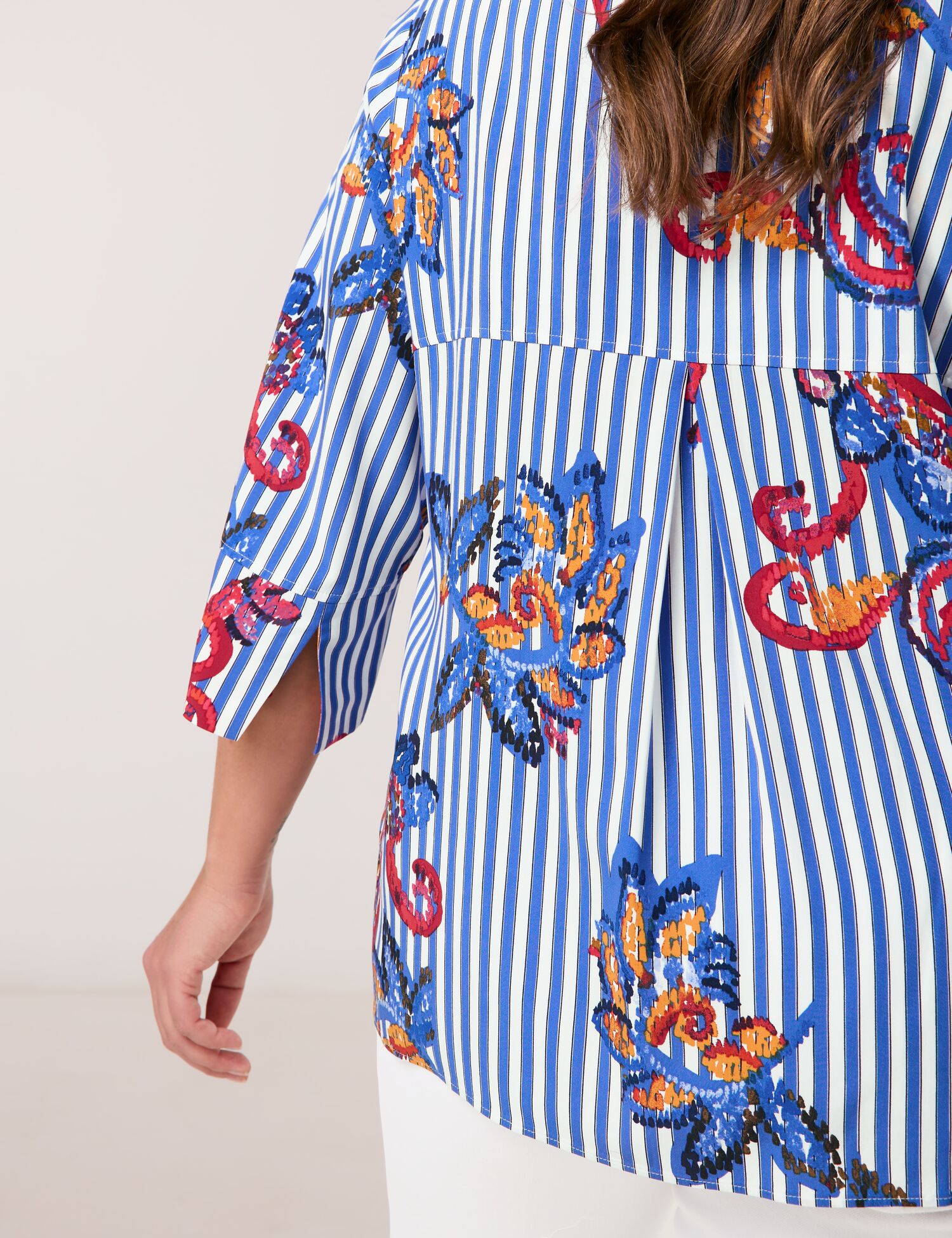 3/4 Arm Bluse mit mit Streifen-Paisley-Muster