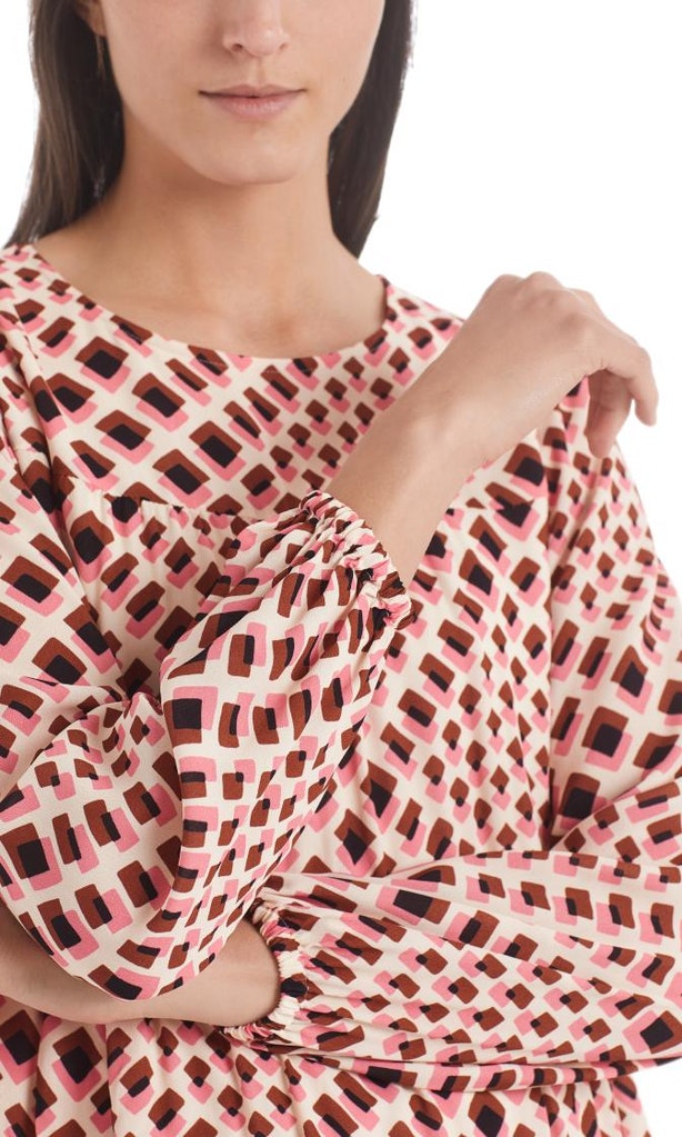 Crêpe-Kleid mit Grafikmuster
