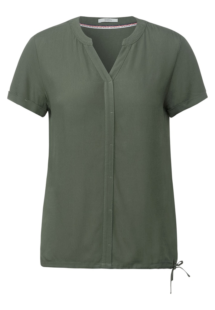 Bluse im Materialmix