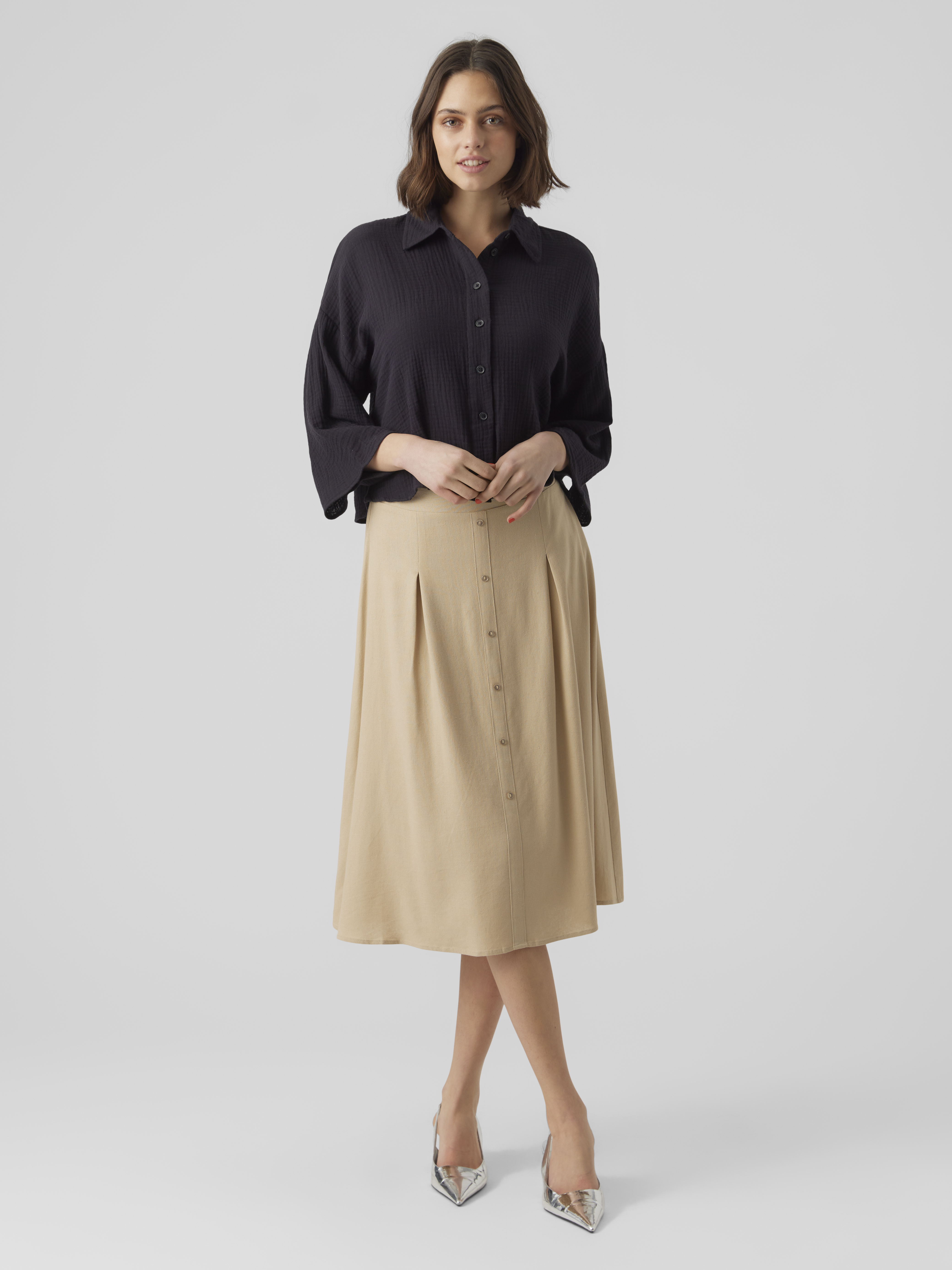 VMNATALI CROP SHIRT WVN GA NOOS