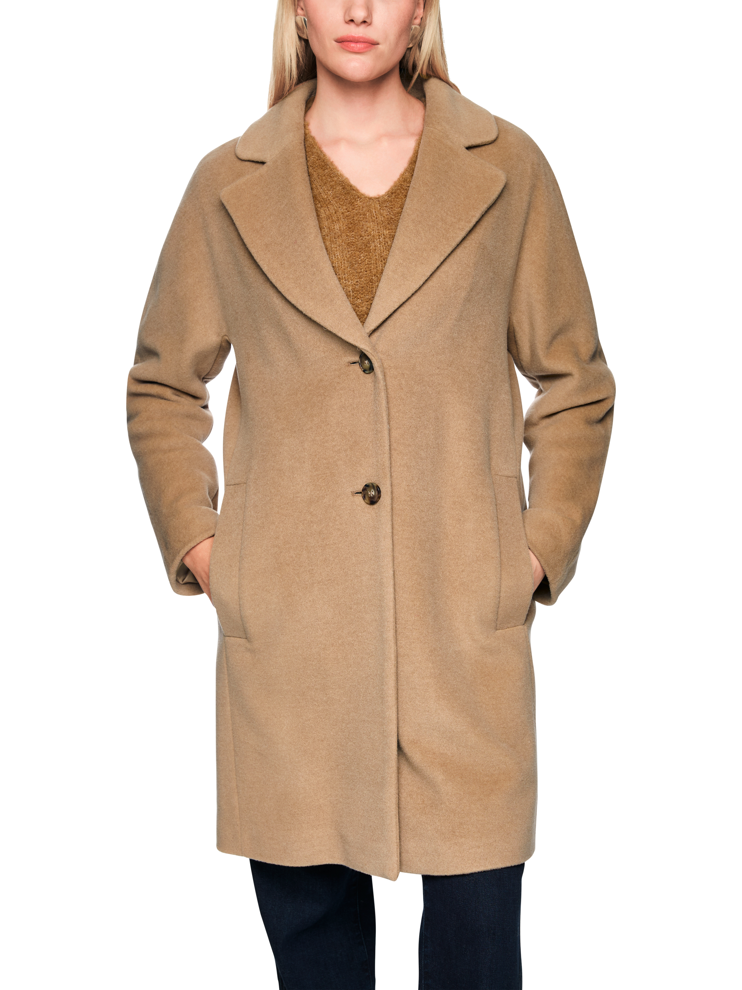 Weiter Mantel aus Alpaka-Woll-Mix