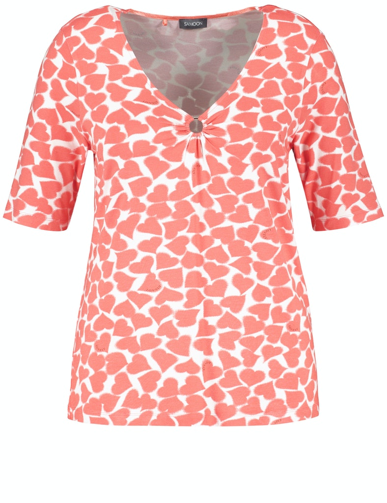T-Shirt mit Herz-Print Oeko-Tex Standard 100