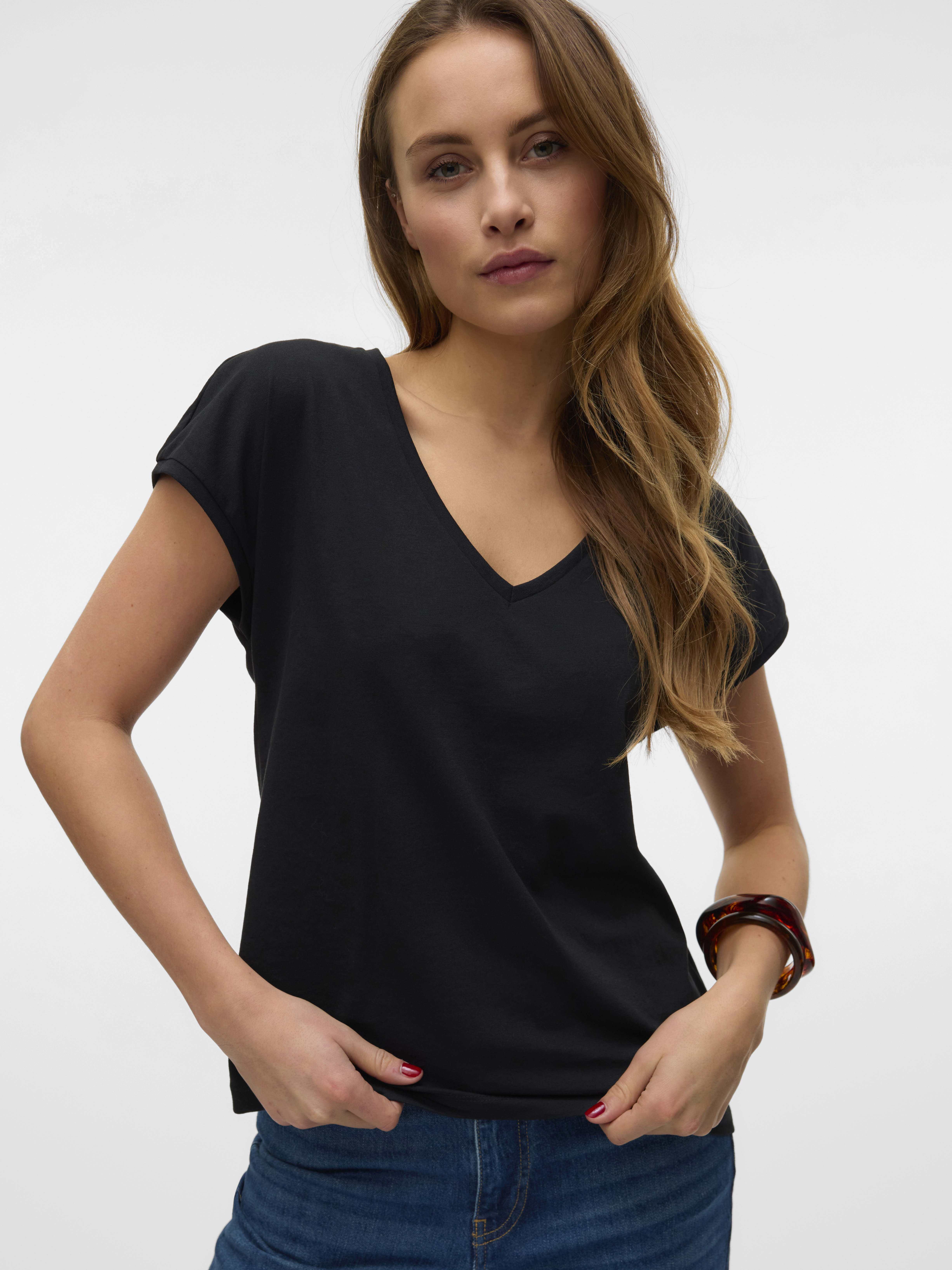 VMLUNA SS V-NECK TEE JRS NOOS