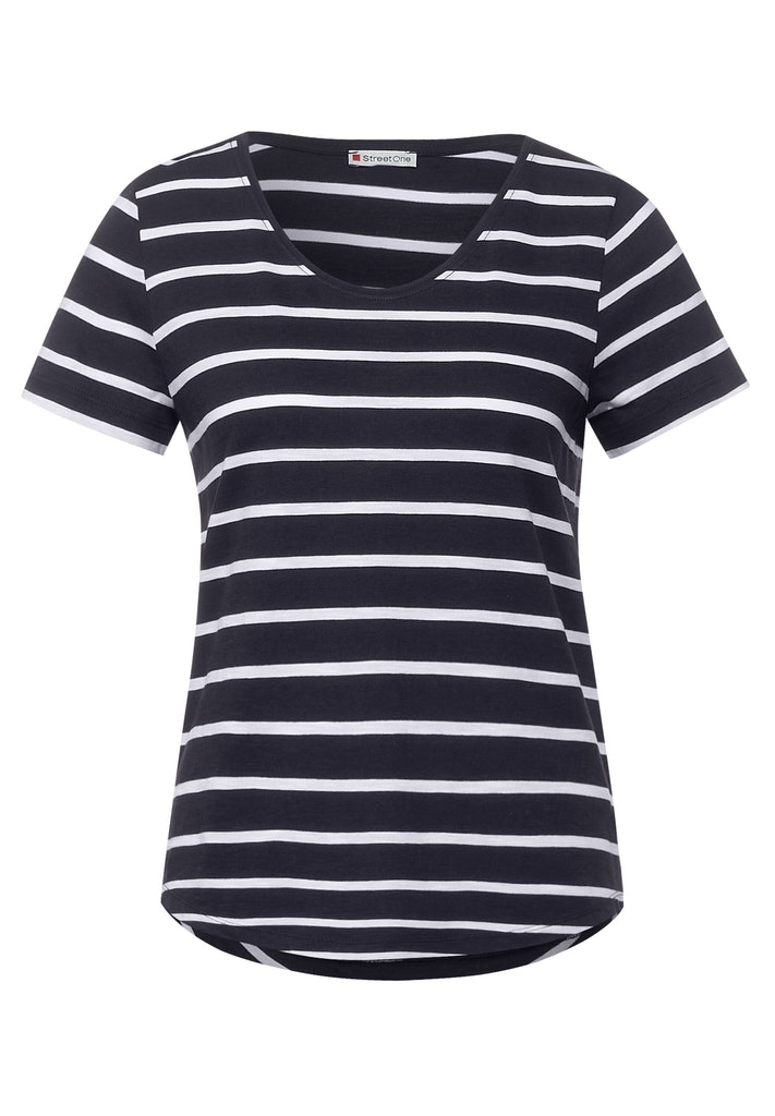 T-Shirt mit Streifen Print