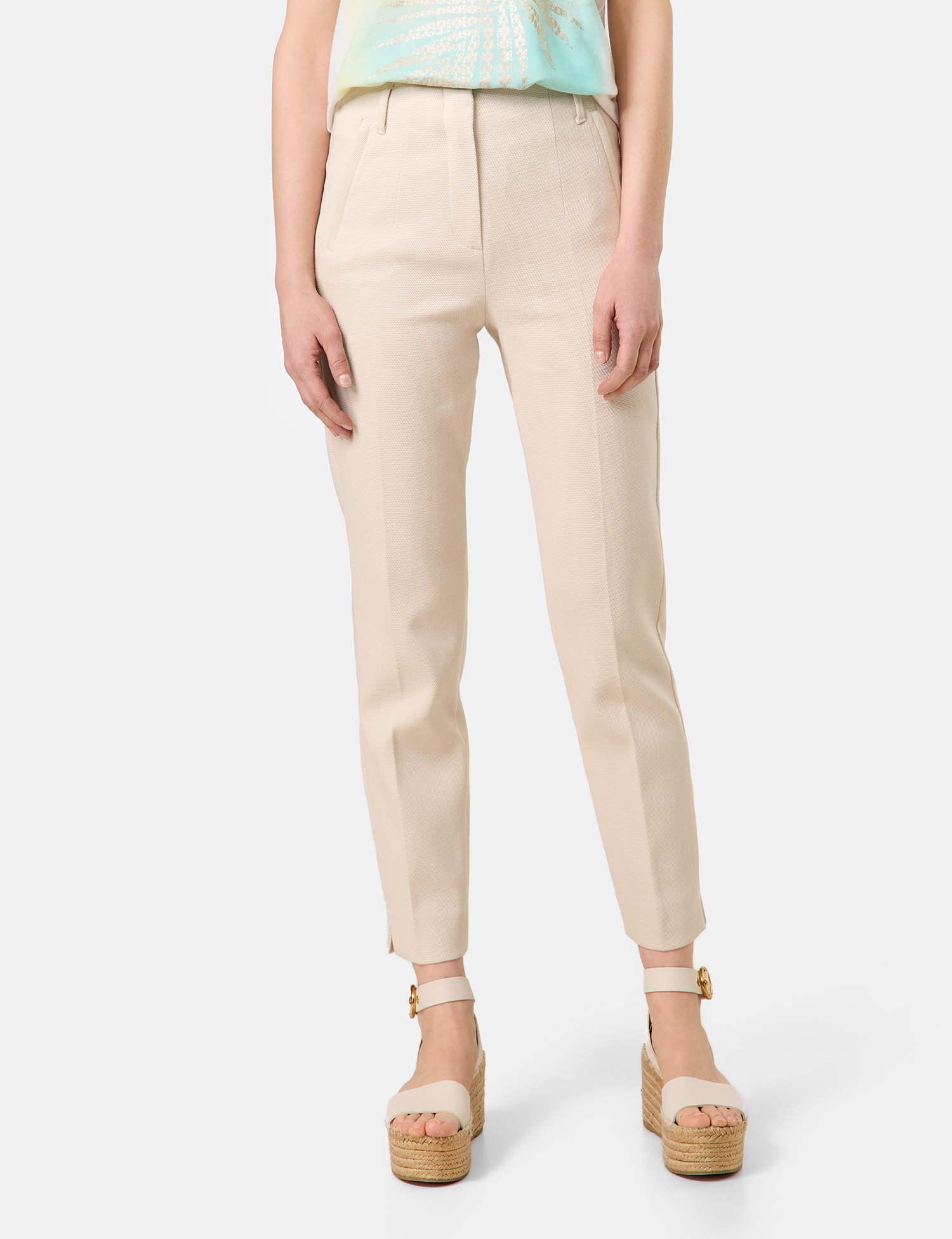 Bundlose Stretchhose mit Strukturoptik
