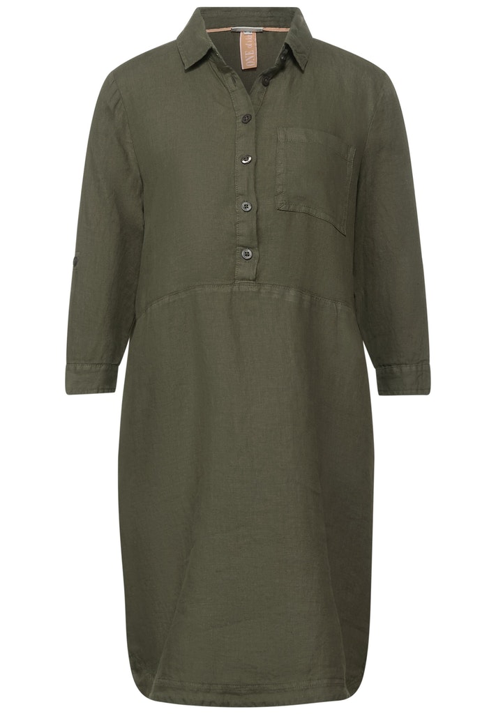 Leinen Kleid in Unifarbe