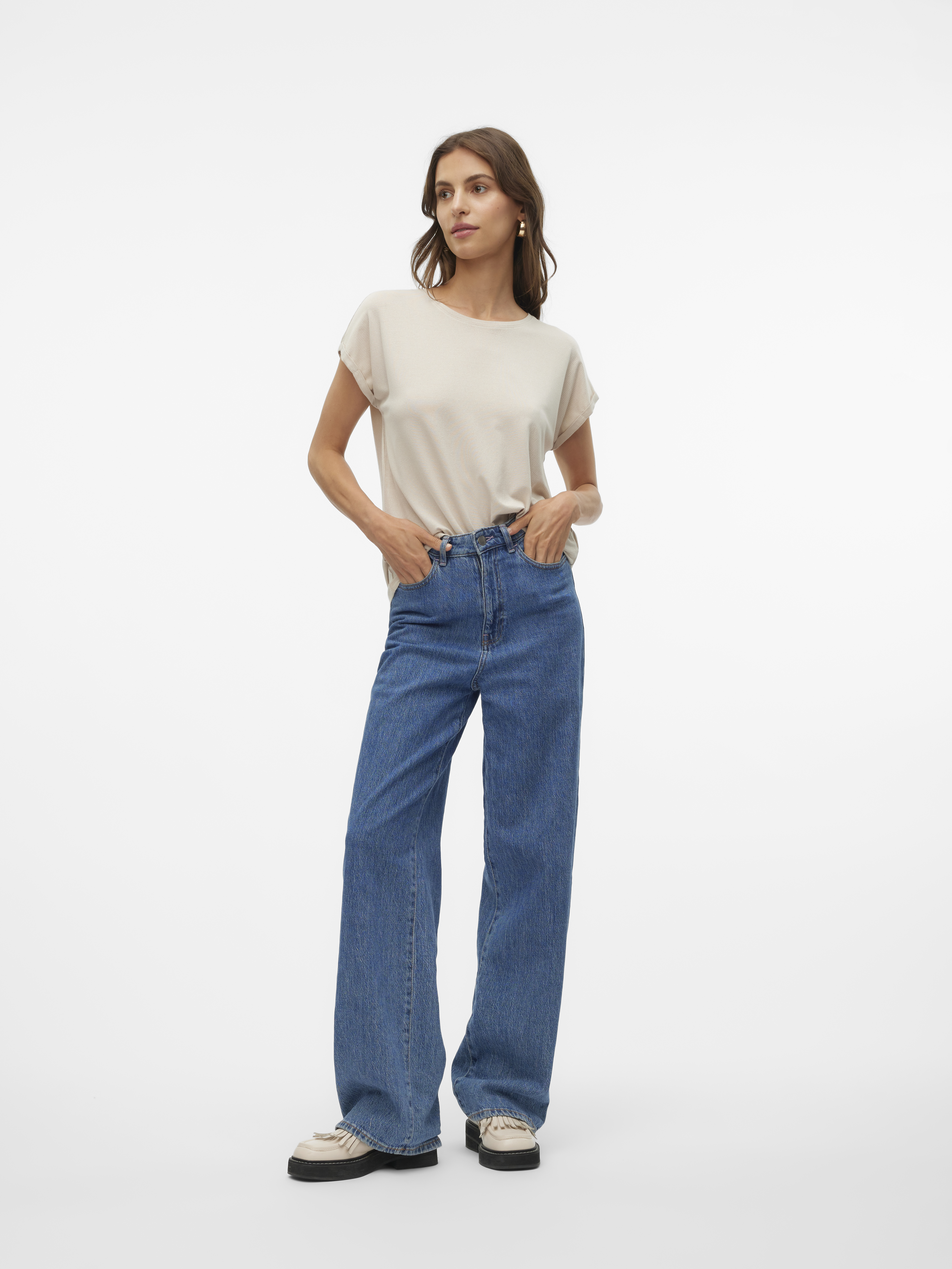 VMLAVA GLITTER SS TOP STRIPE GA JRS NOOS