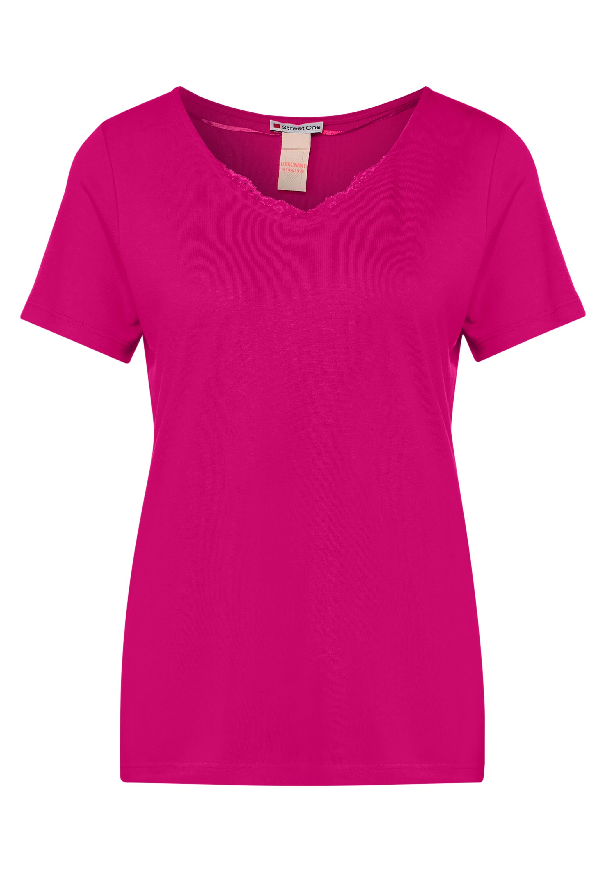 V-Neck Shirt mit Spitze
