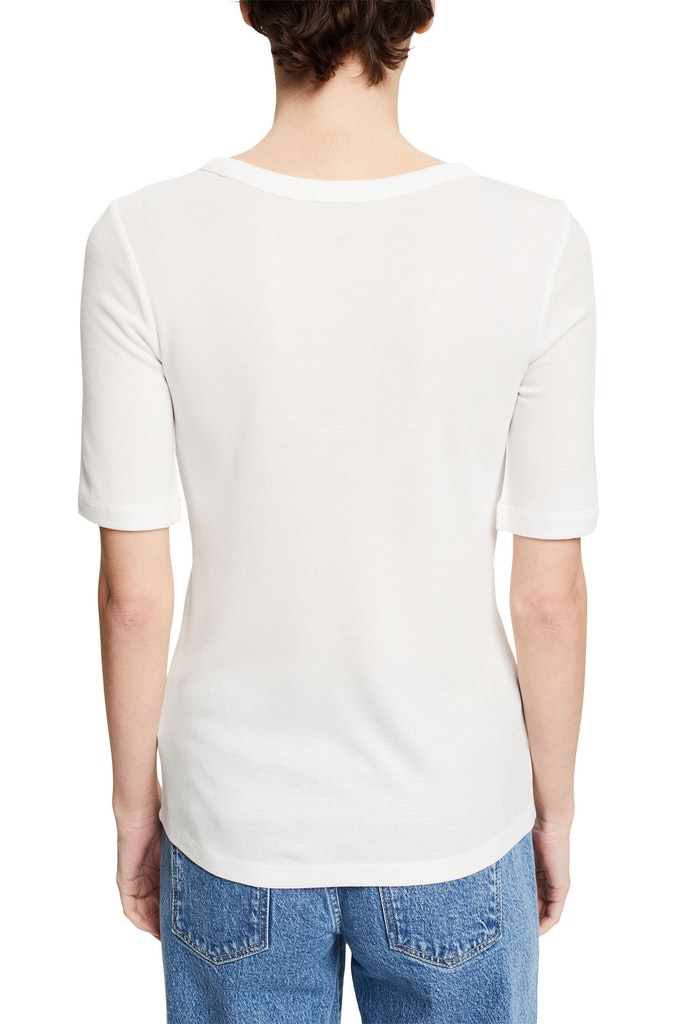 Aus TENCEL™: T-Shirt mit halblangen Ärmeln