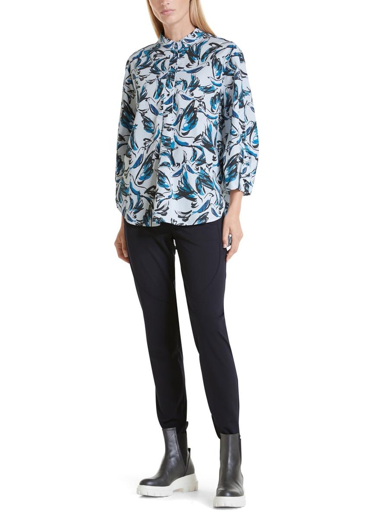 Weite Bluse mit Bird-Print