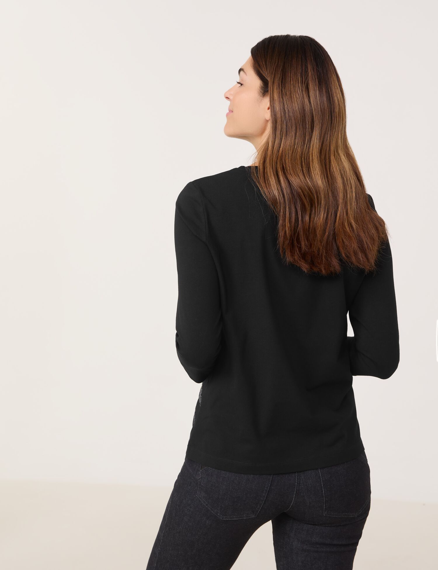 3/4 Arm Shirt mit dekorativer Front